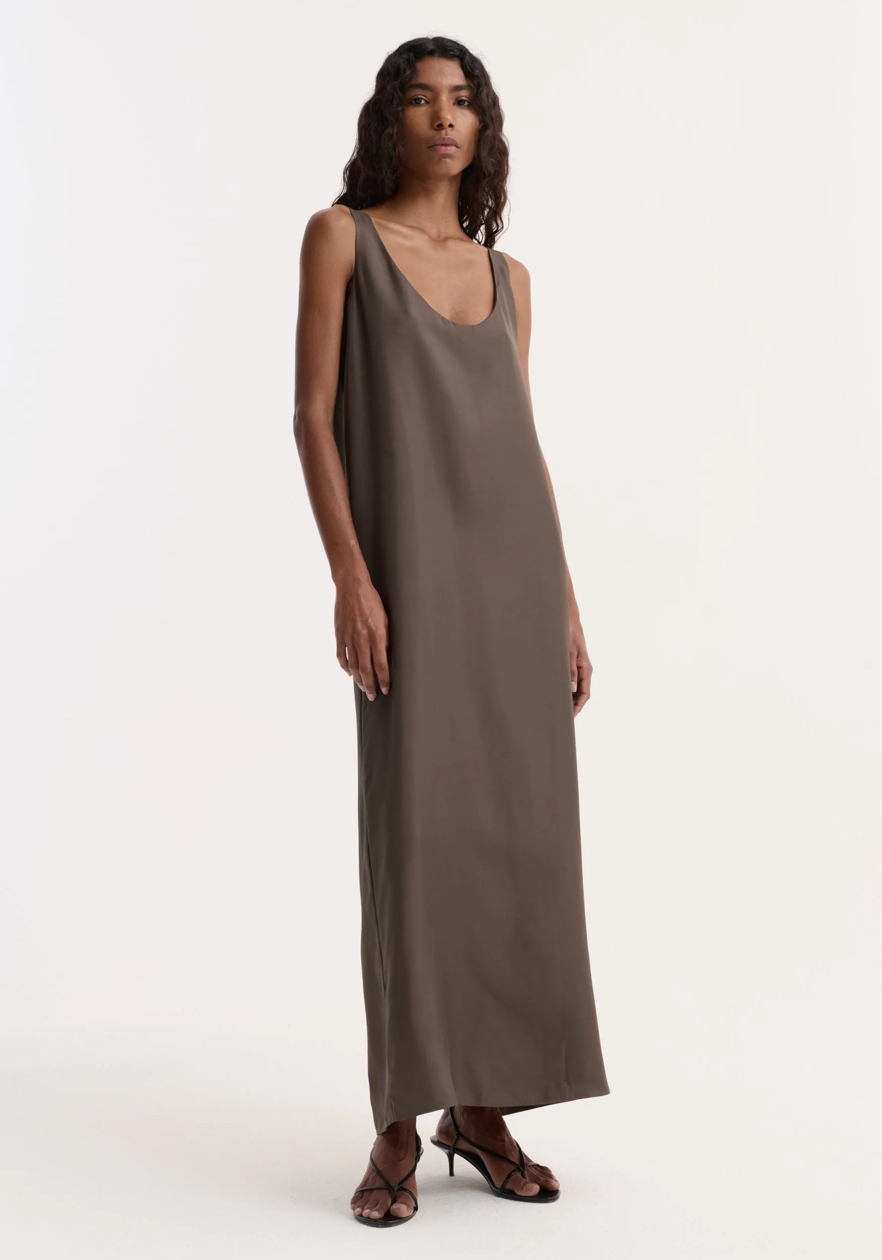 Silk scoop-neck dress | earth sold by Rohe