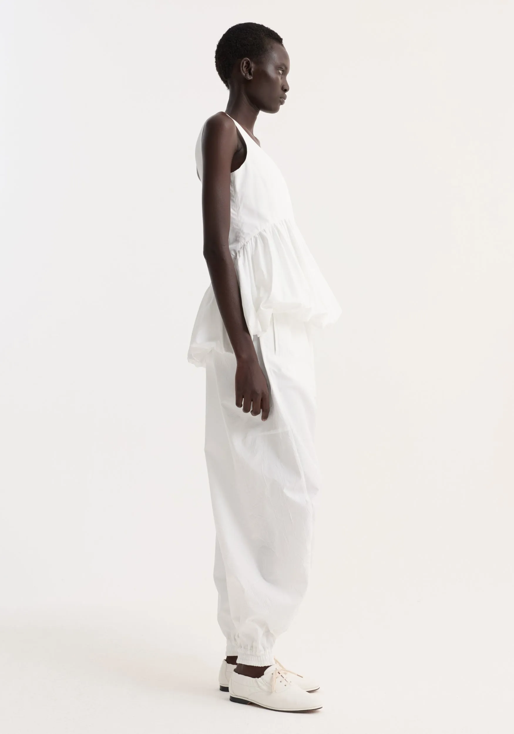 Voluminous peplum top | optic white sold by Rohe product image thumbnail 4