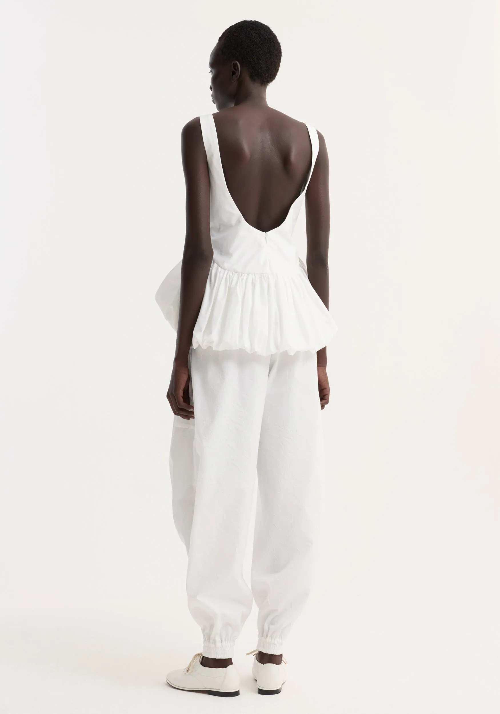 Voluminous peplum top | optic white sold by Rohe product image thumbnail 5