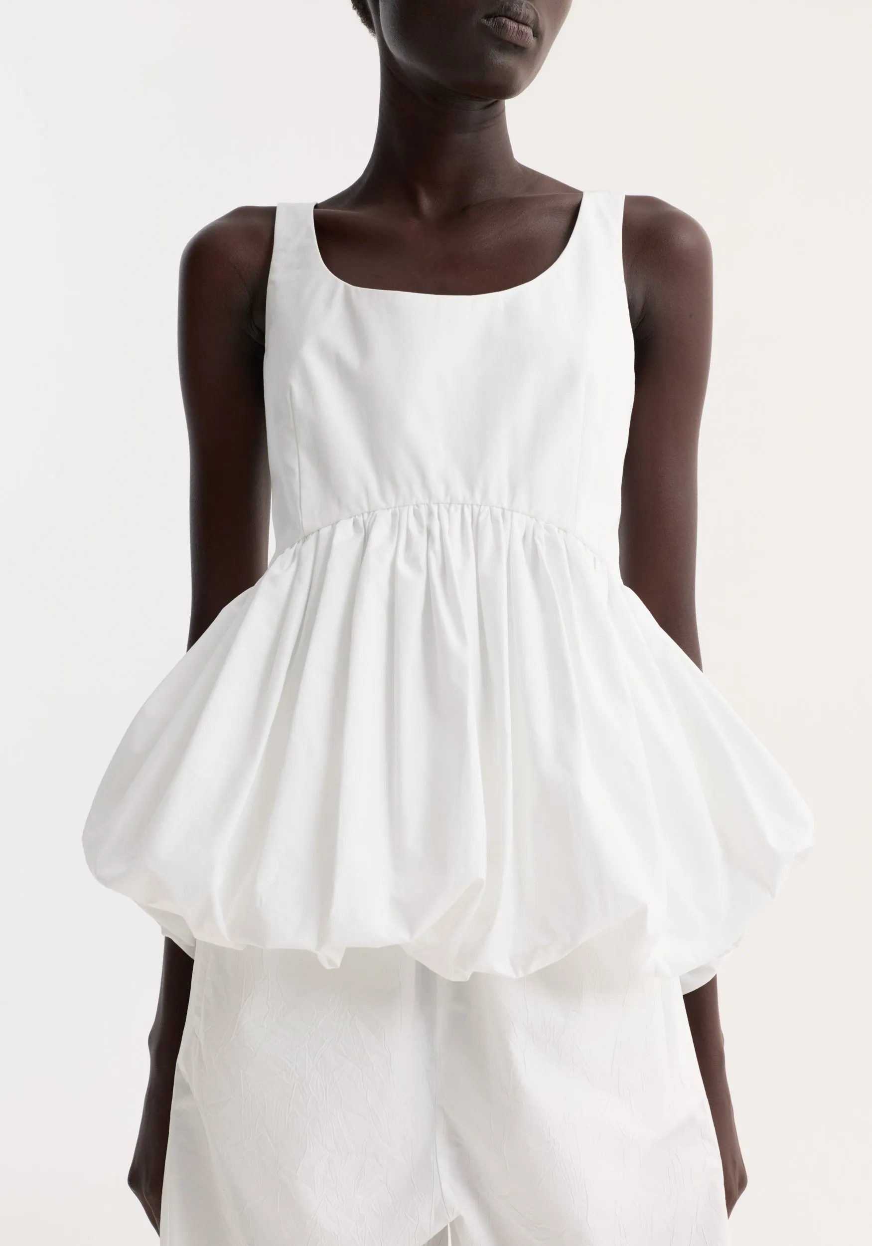 Voluminous peplum top | optic white sold by Rohe product image thumbnail 3