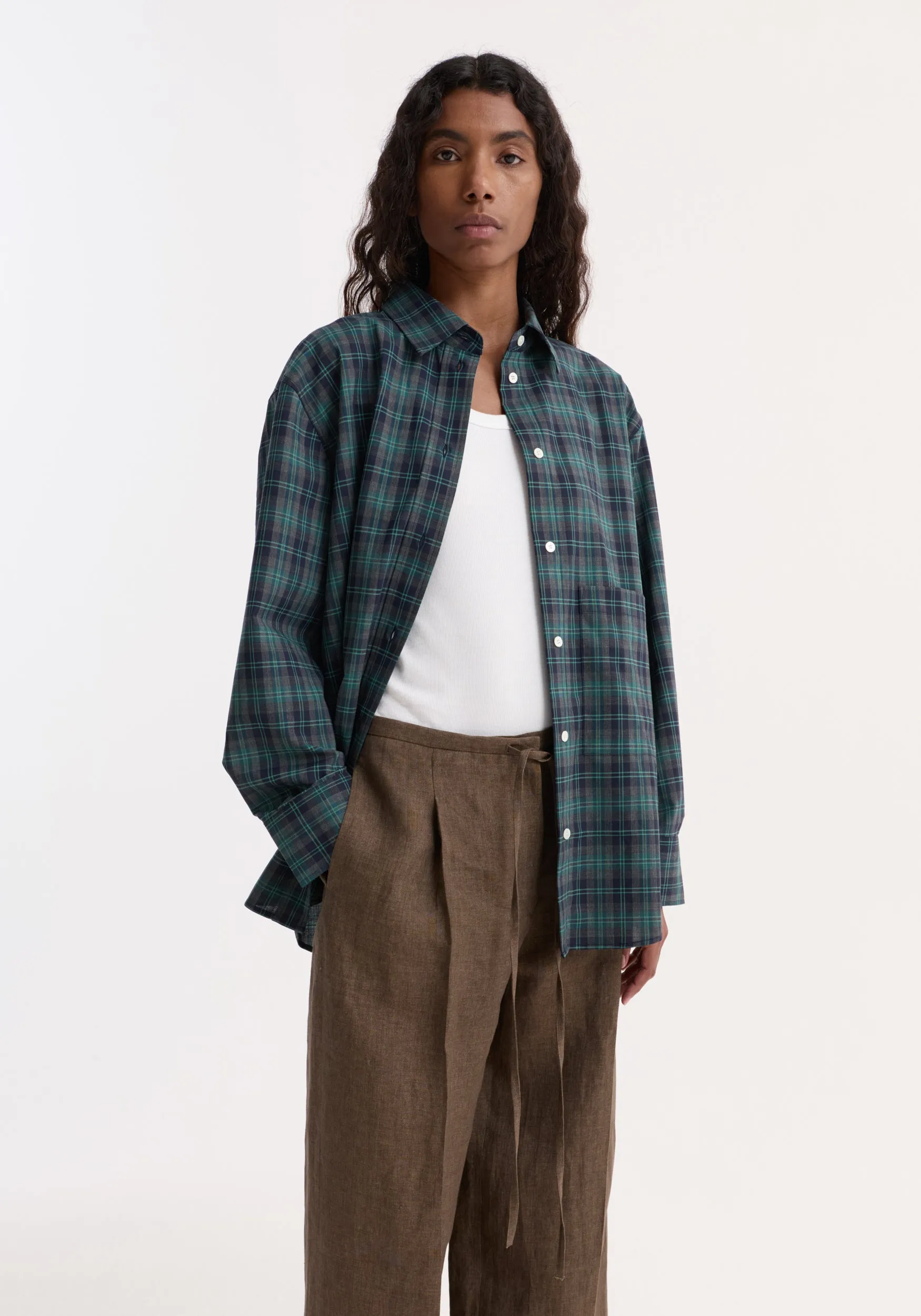 Oversized check shirt | retro green check sold by Rohe product image thumbnail 2