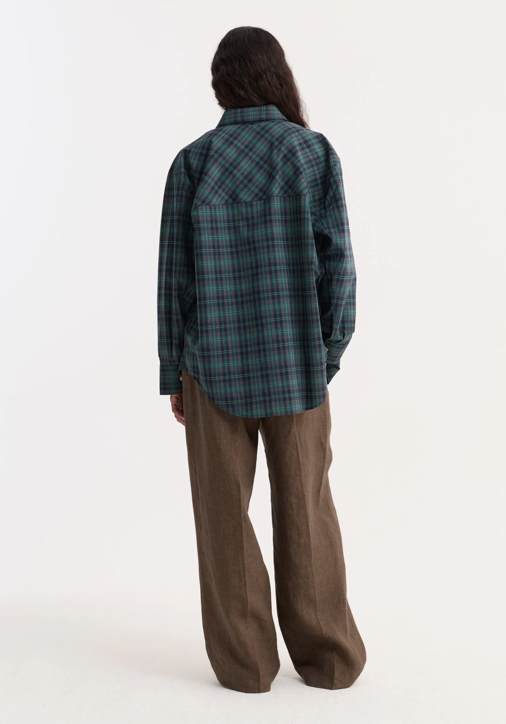 Oversized check shirt | retro green check sold by Rohe product image thumbnail 4