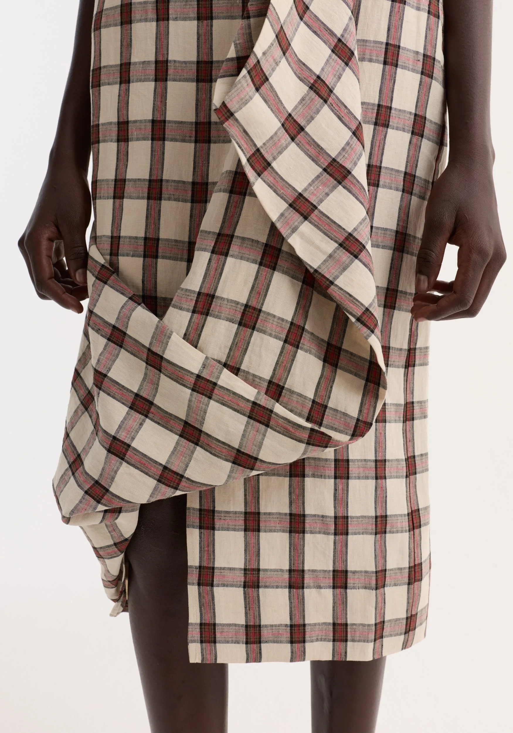 Draped check skirt | red table check sold by Rohe product image thumbnail 4