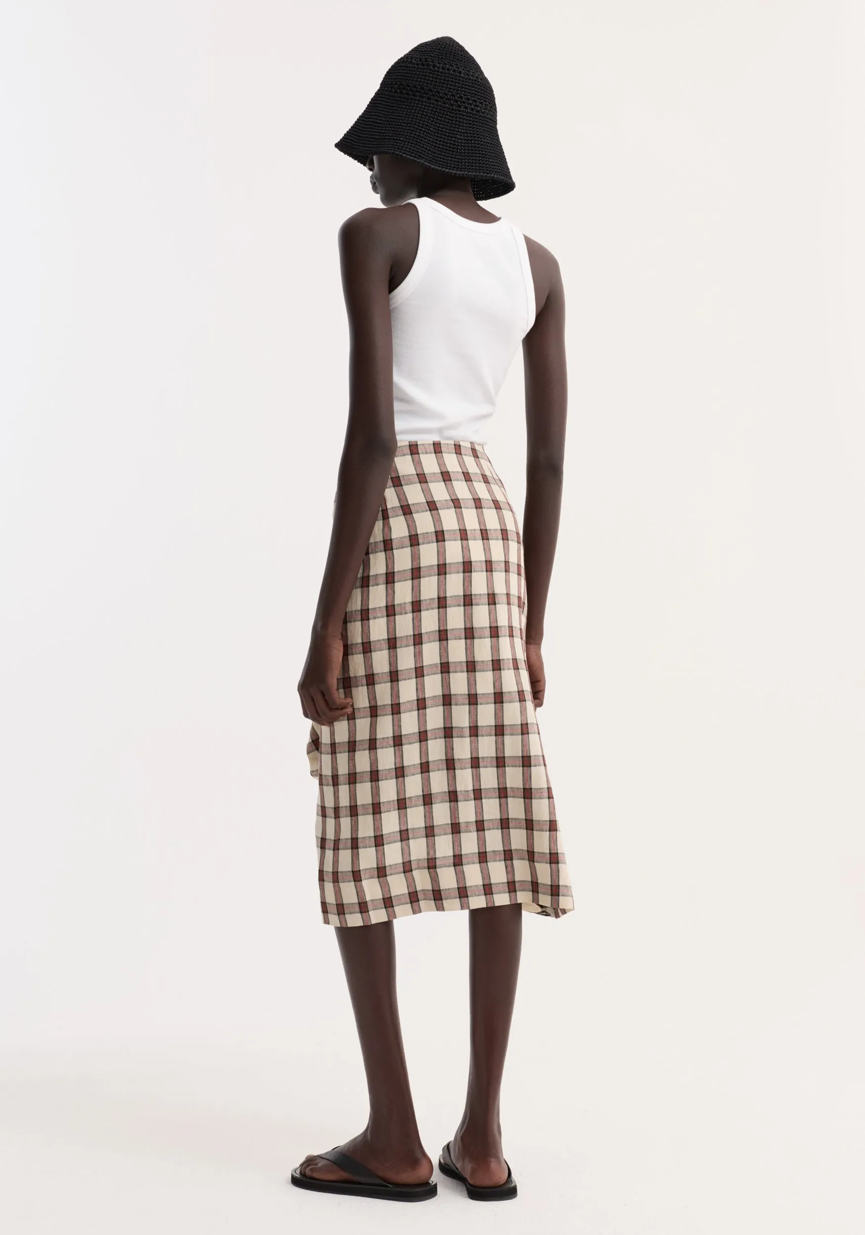 Draped check skirt | red table check sold by Rohe product image thumbnail 5