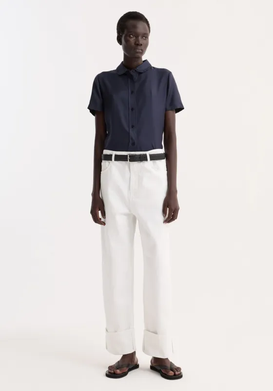 Embroidered silk fitted shirt | night made by Rohe