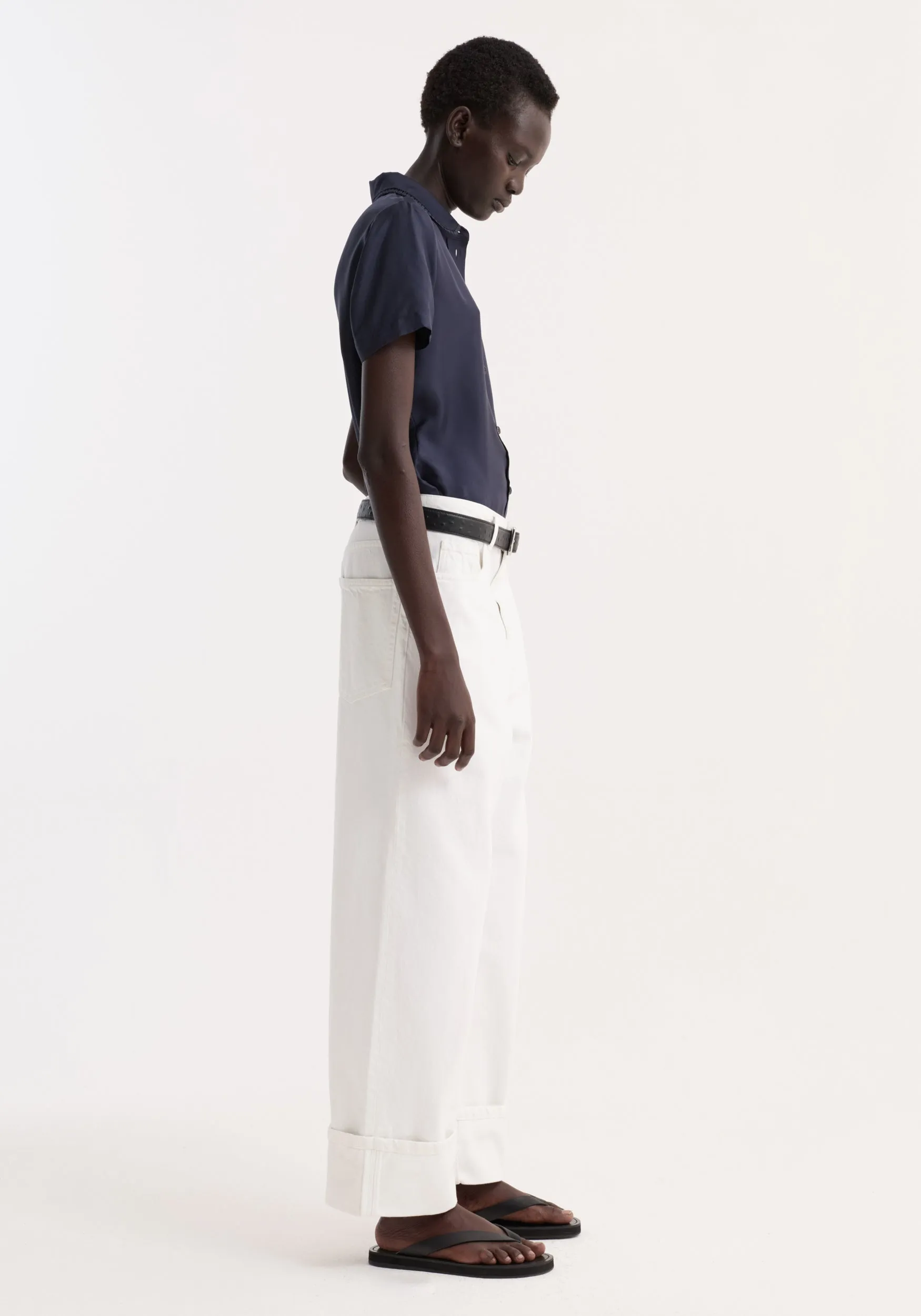 Embroidered silk fitted shirt | night sold by Rohe product image thumbnail 4