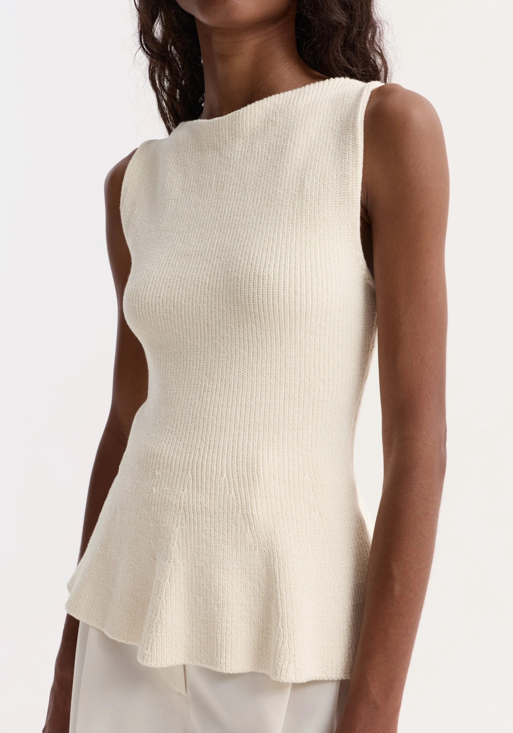 Sculptural knitted top | cream sold by Rohe product image thumbnail 3