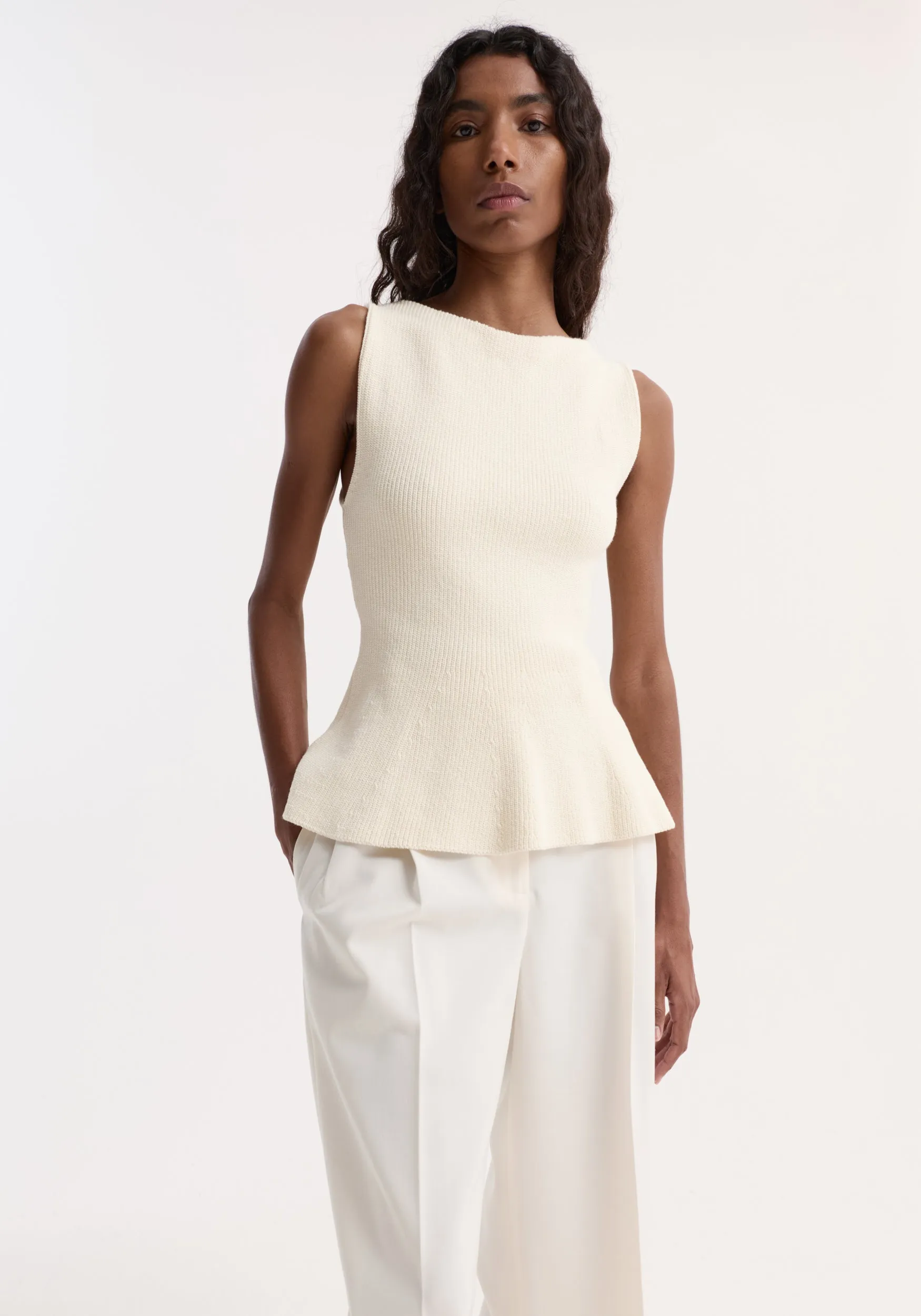 Sculptural knitted top | cream sold by Rohe product image thumbnail 2