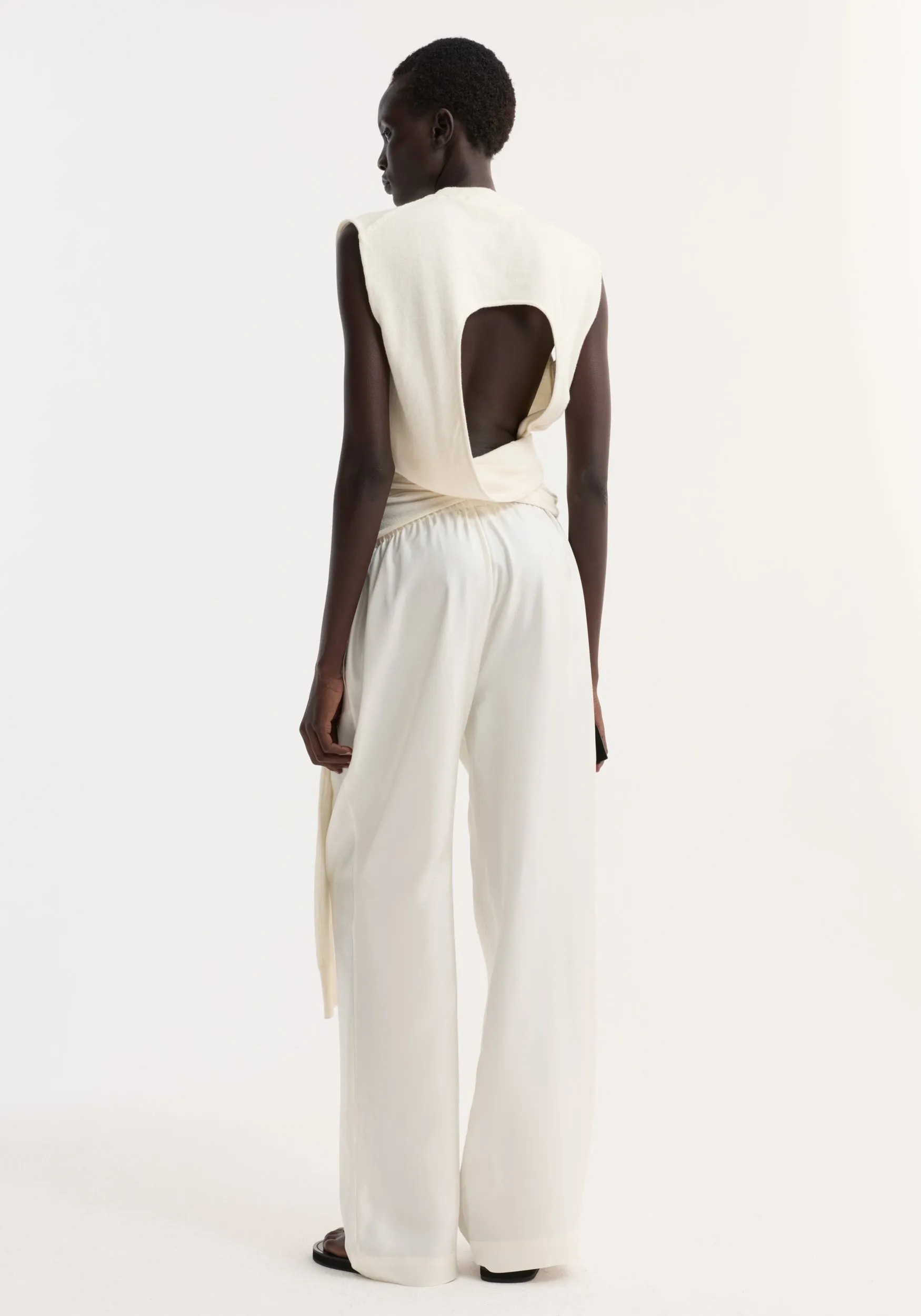 Open back knitted wrap top | off white sold by Rohe product image thumbnail 4