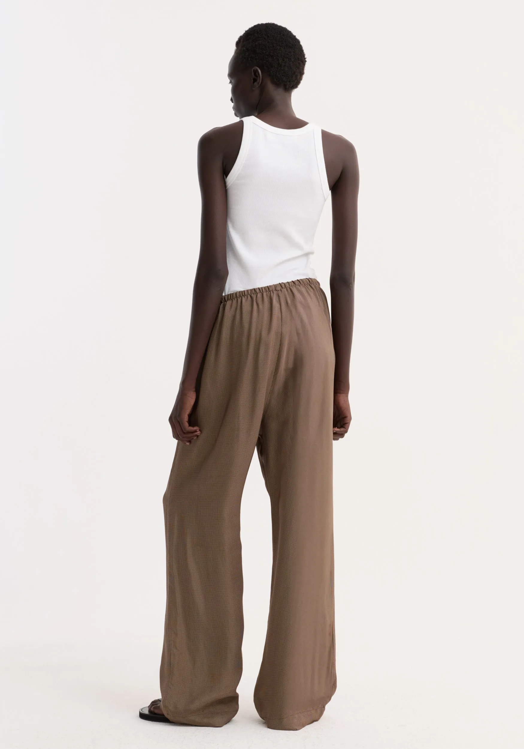 Relaxed fit trousers | brown mini check sold by Rohe product image thumbnail 5