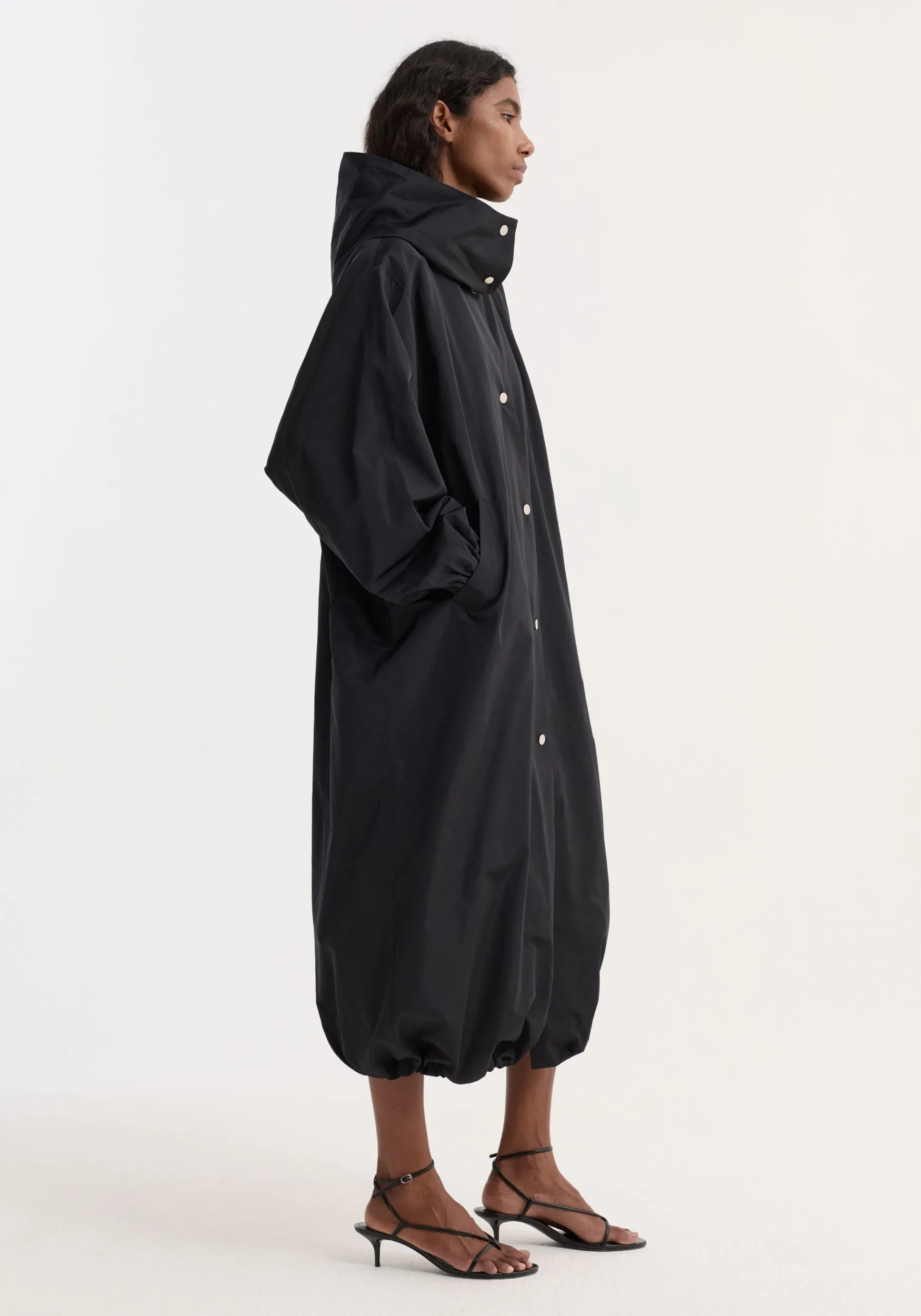 Parachute silk-blend coat | black sold by Rohe product image thumbnail 4