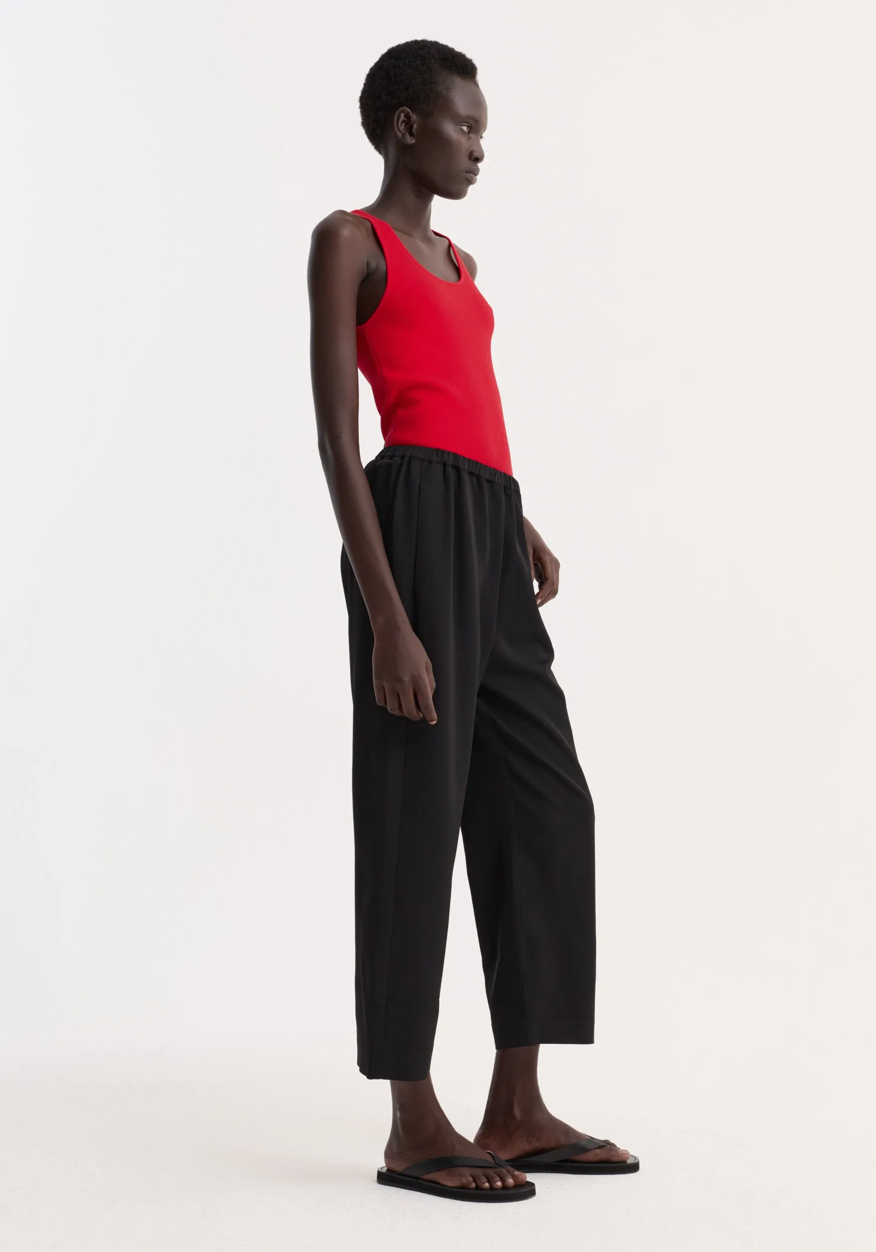 Cropped wide leg trousers | black sold by Rohe product image thumbnail 3