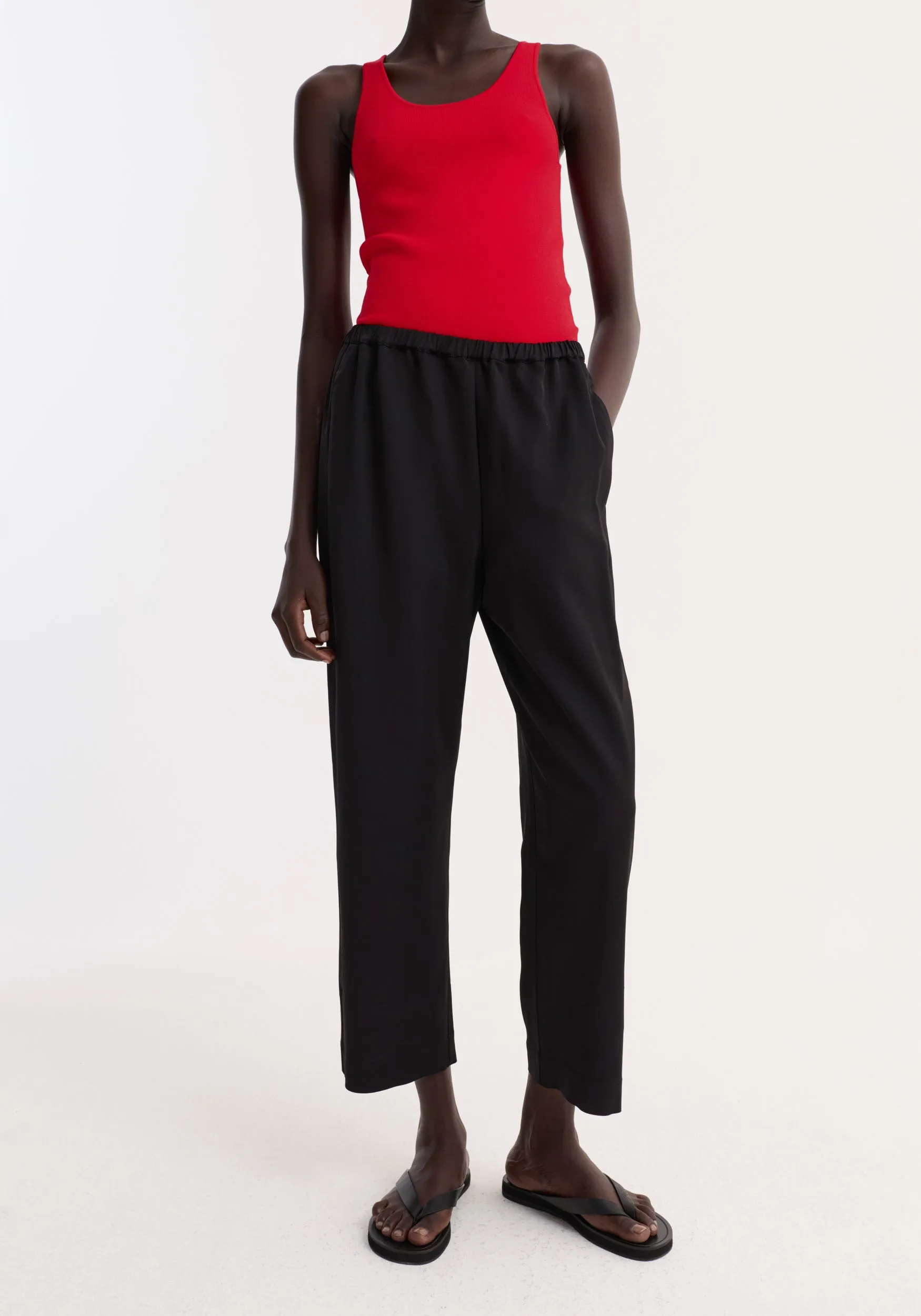 Cropped wide leg trousers | black sold by Rohe product image thumbnail 2