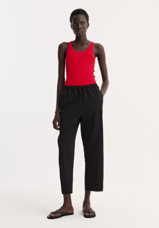 Cropped wide leg trousers | black made by Rohe