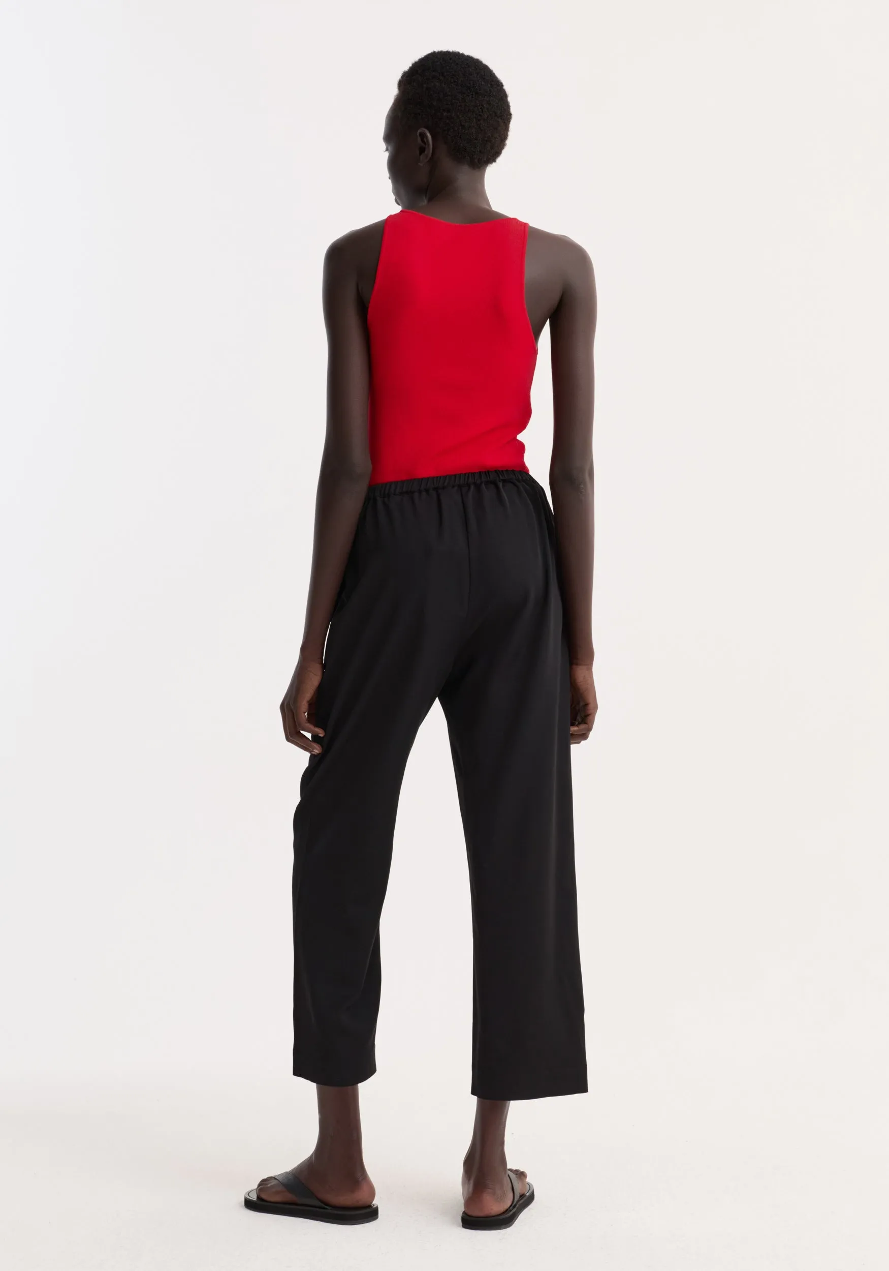 Cropped wide leg trousers | black sold by Rohe product image thumbnail 4