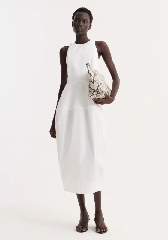 Sculptural poplin dress | optic white made by Rohe