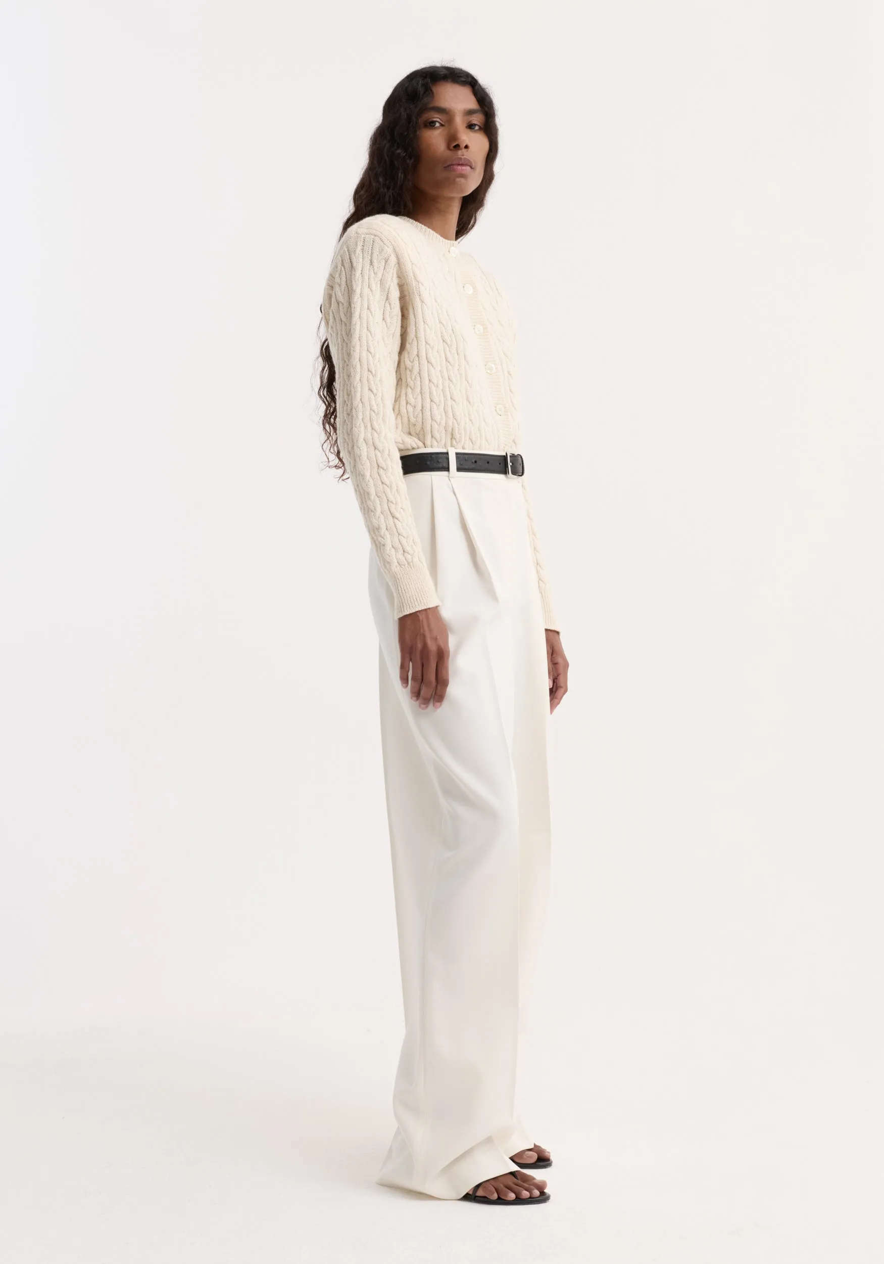Fine merino cable cardigan | cream sold by Rohe product image thumbnail 3