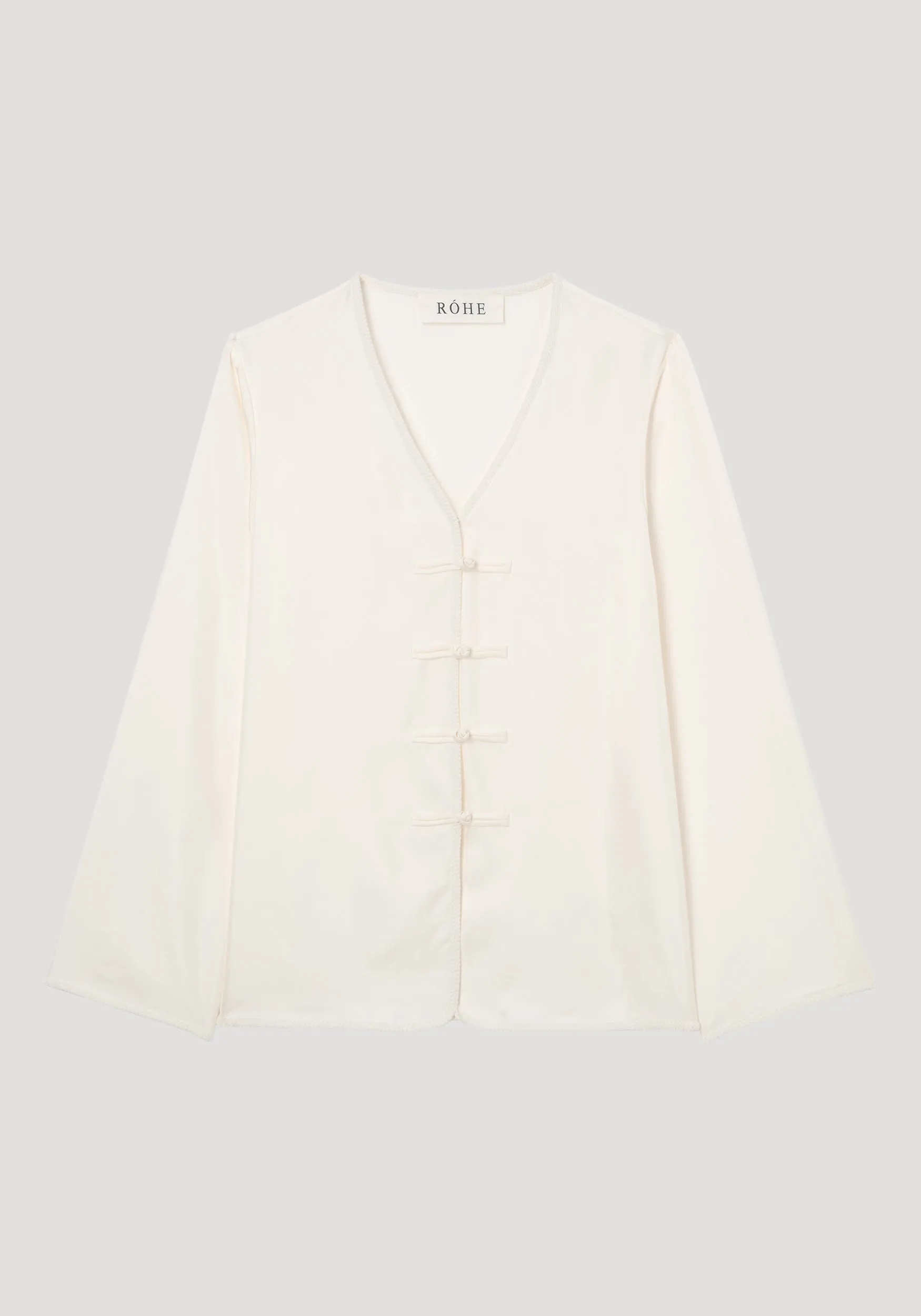 Pankou closure silk top | cream sold by Rohe product image thumbnail 5