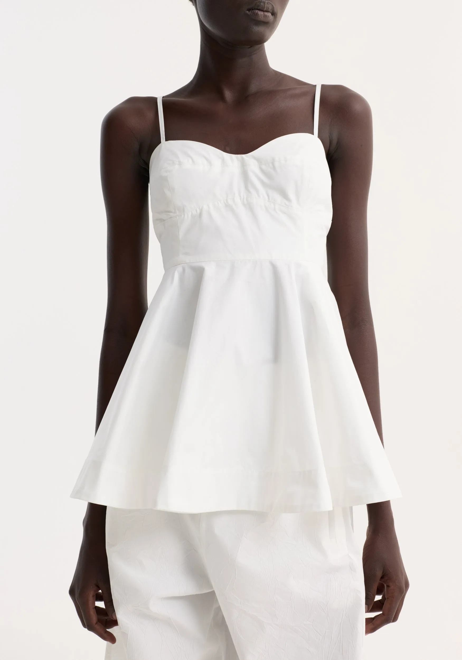 Bustier peplum top | optic white sold by Rohe product image thumbnail 3