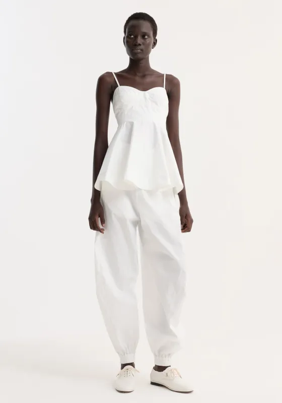 Bustier peplum top | optic white made by Rohe