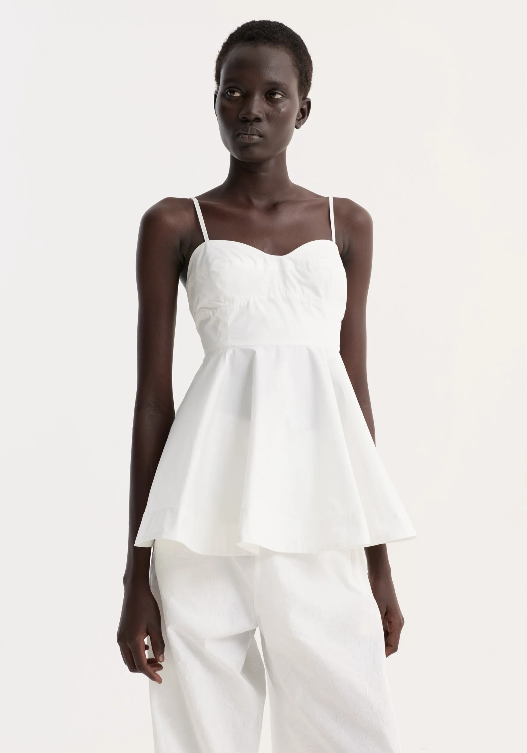 Bustier peplum top | optic white sold by Rohe product image thumbnail 2