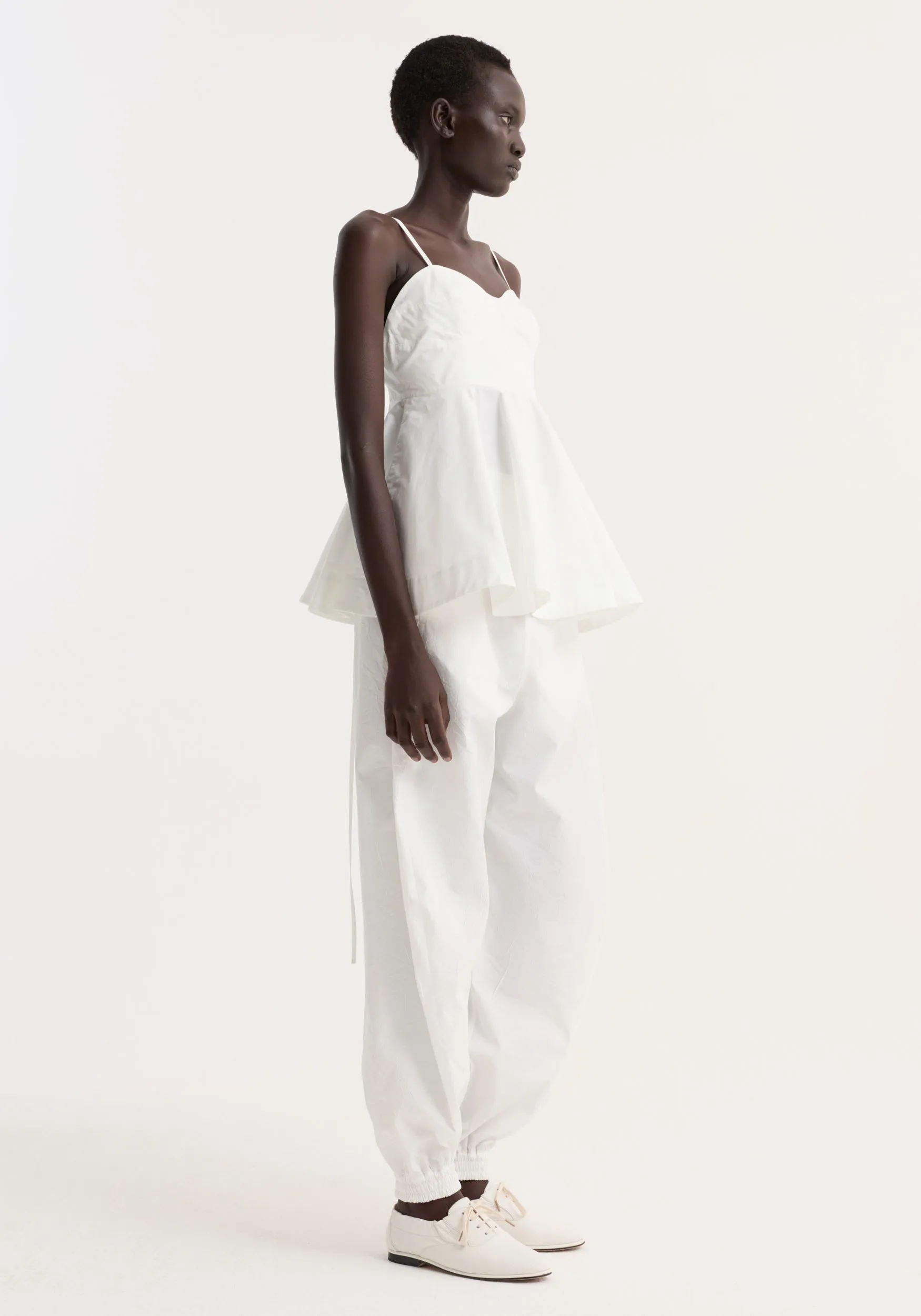 Bustier peplum top | optic white sold by Rohe product image thumbnail 4