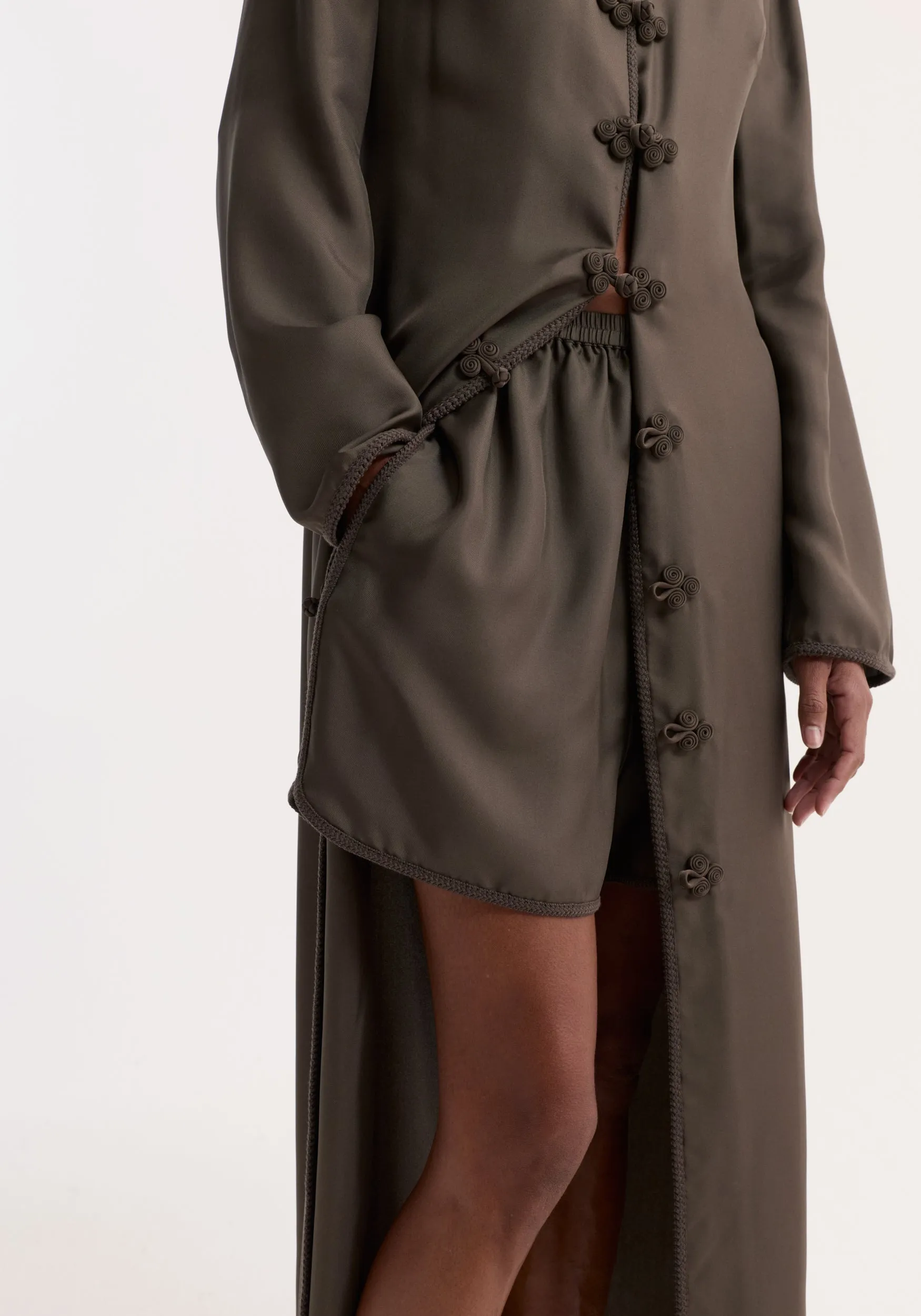 Taped silk shorts | earth sold by Rohe product image thumbnail 3