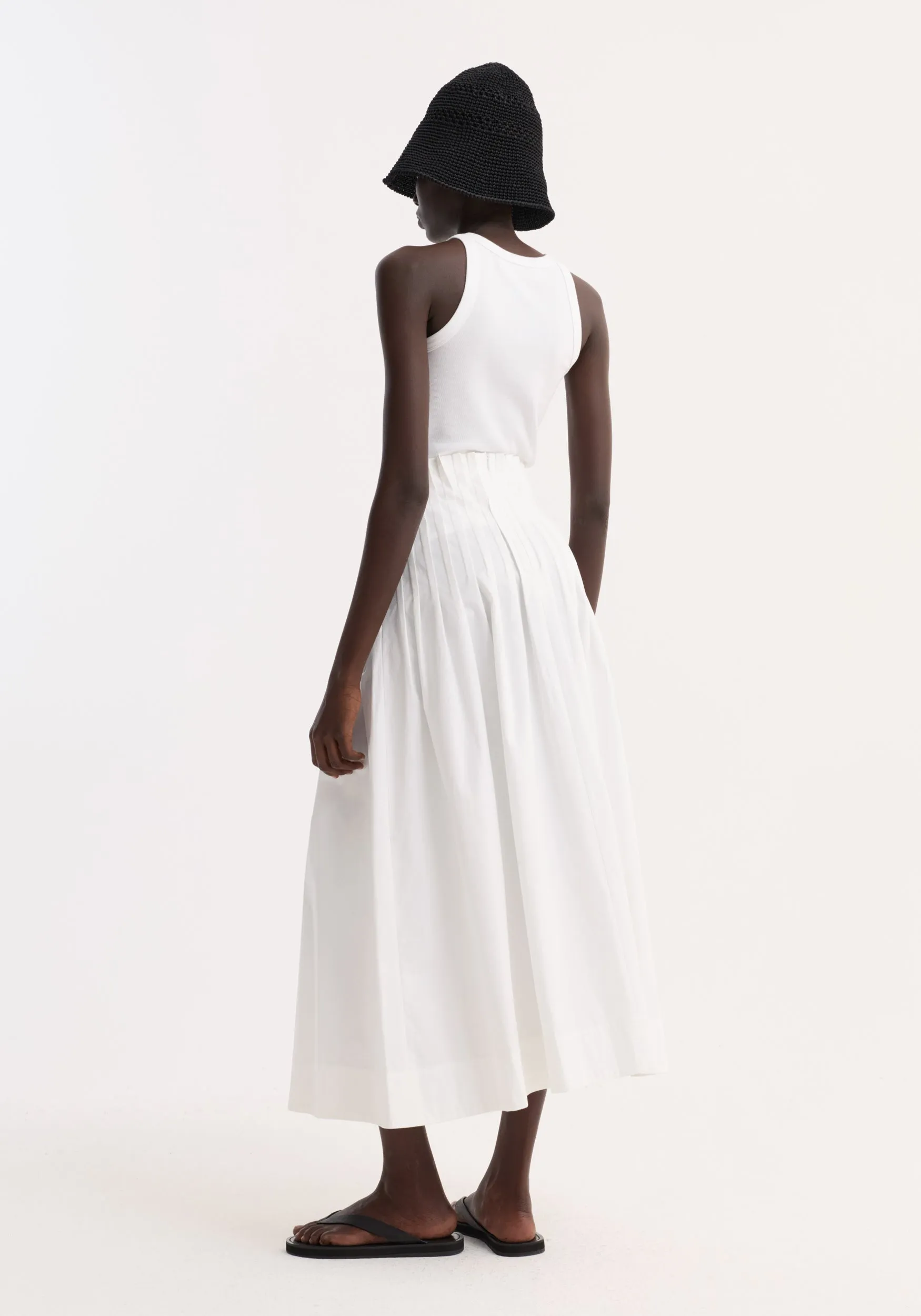 Pleated poplin maxi skirt | optic white sold by Rohe product image thumbnail 5