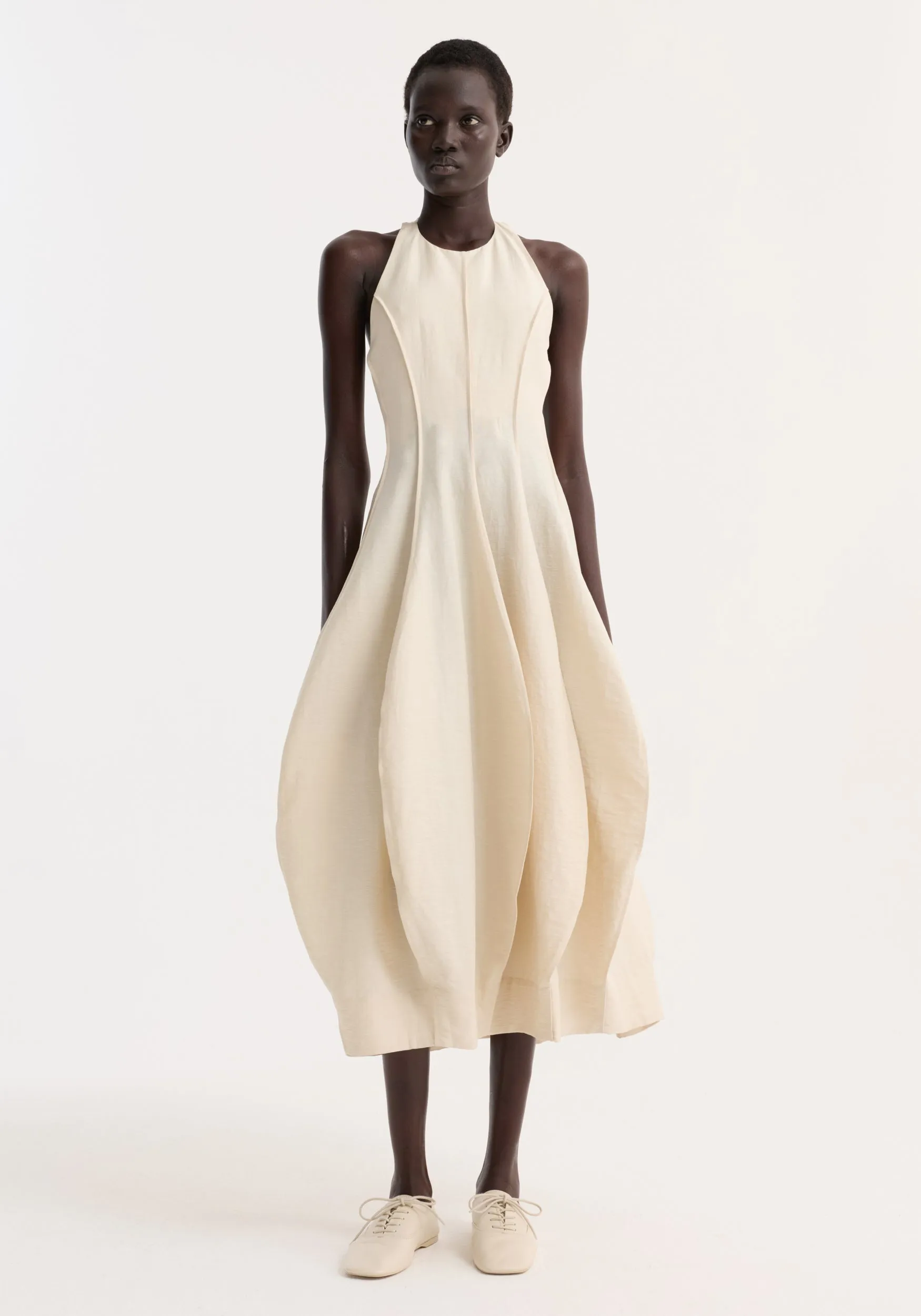 Open back tulip dress | butter sold by Rohe