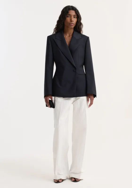 Hourglass shaped blazer | navy made by Rohe
