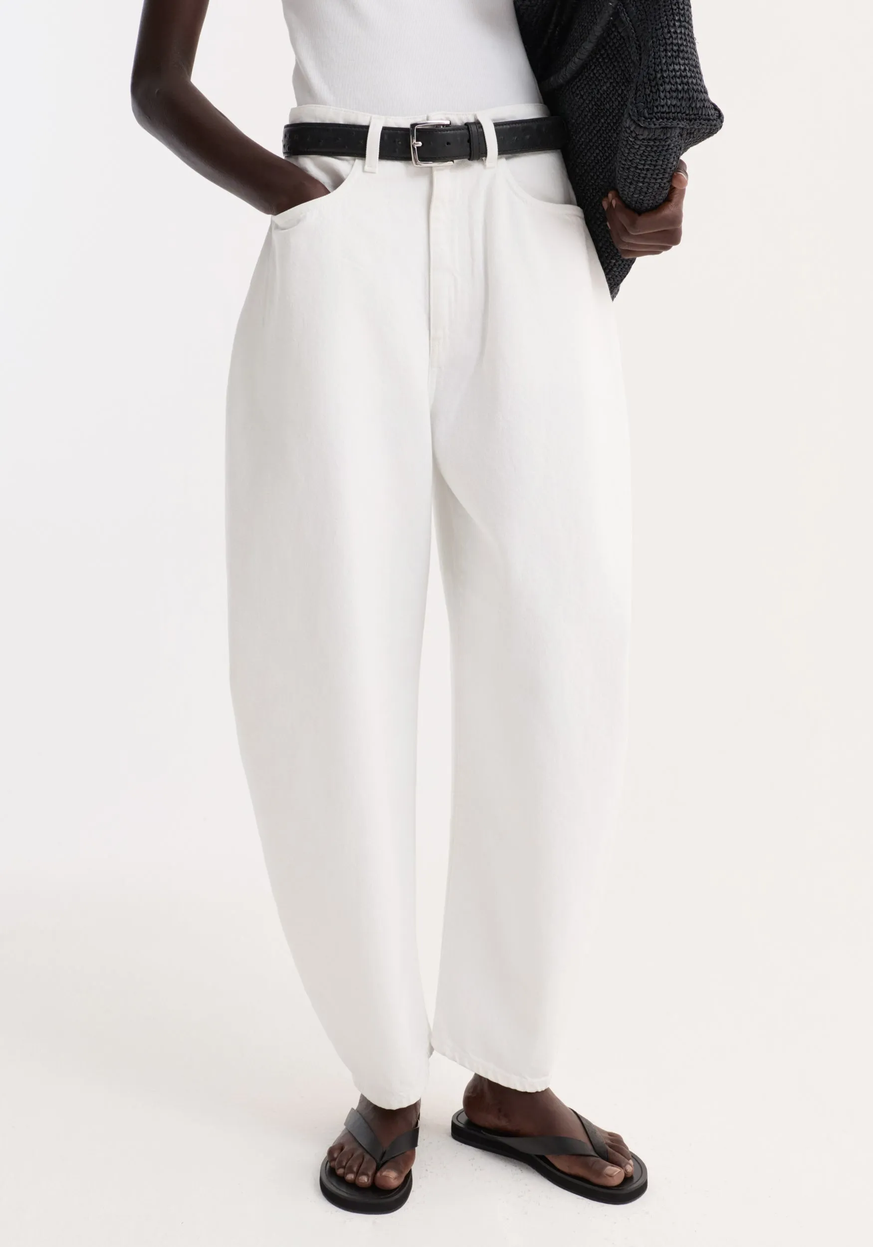 Sculptural denim trousers | optic white sold by Rohe product image thumbnail 2