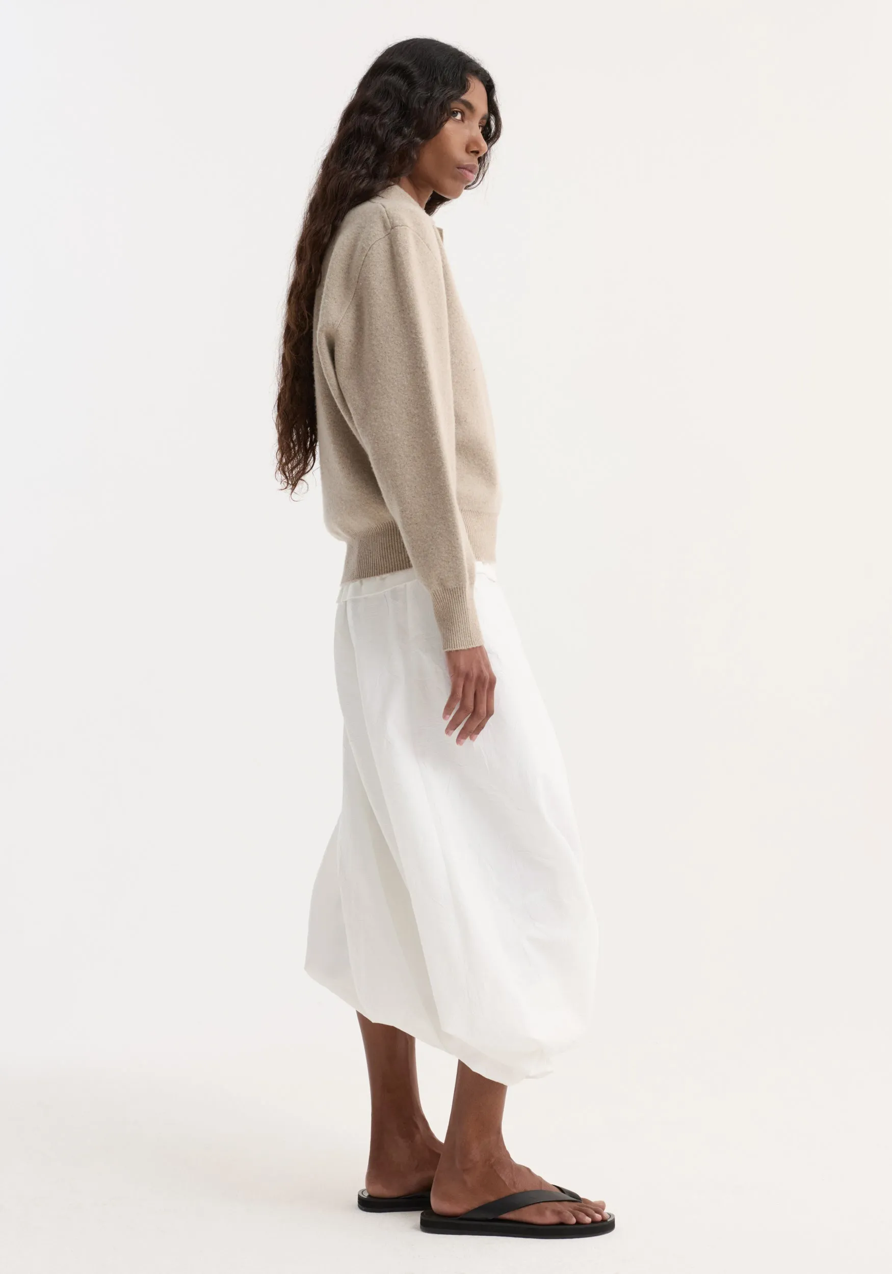 Wool cashmere polo | stone melange sold by Rohe product image thumbnail 2