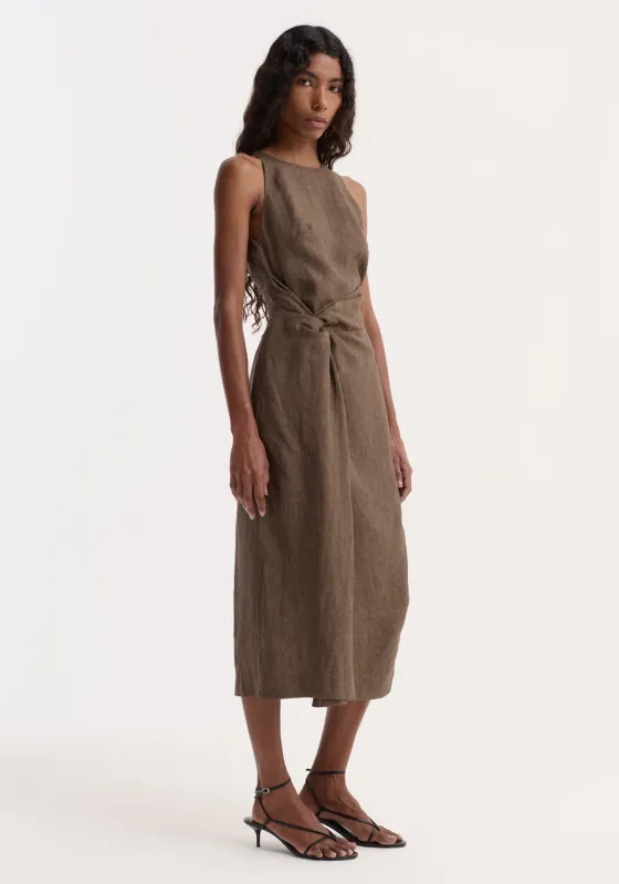 Sarong dress | brown melange made by Rohe