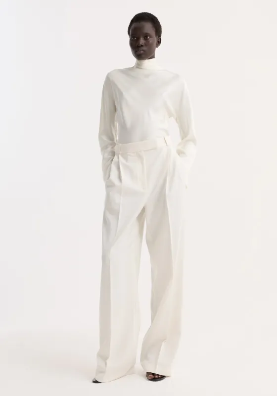 Satin waisted top | cream sold by Rohe