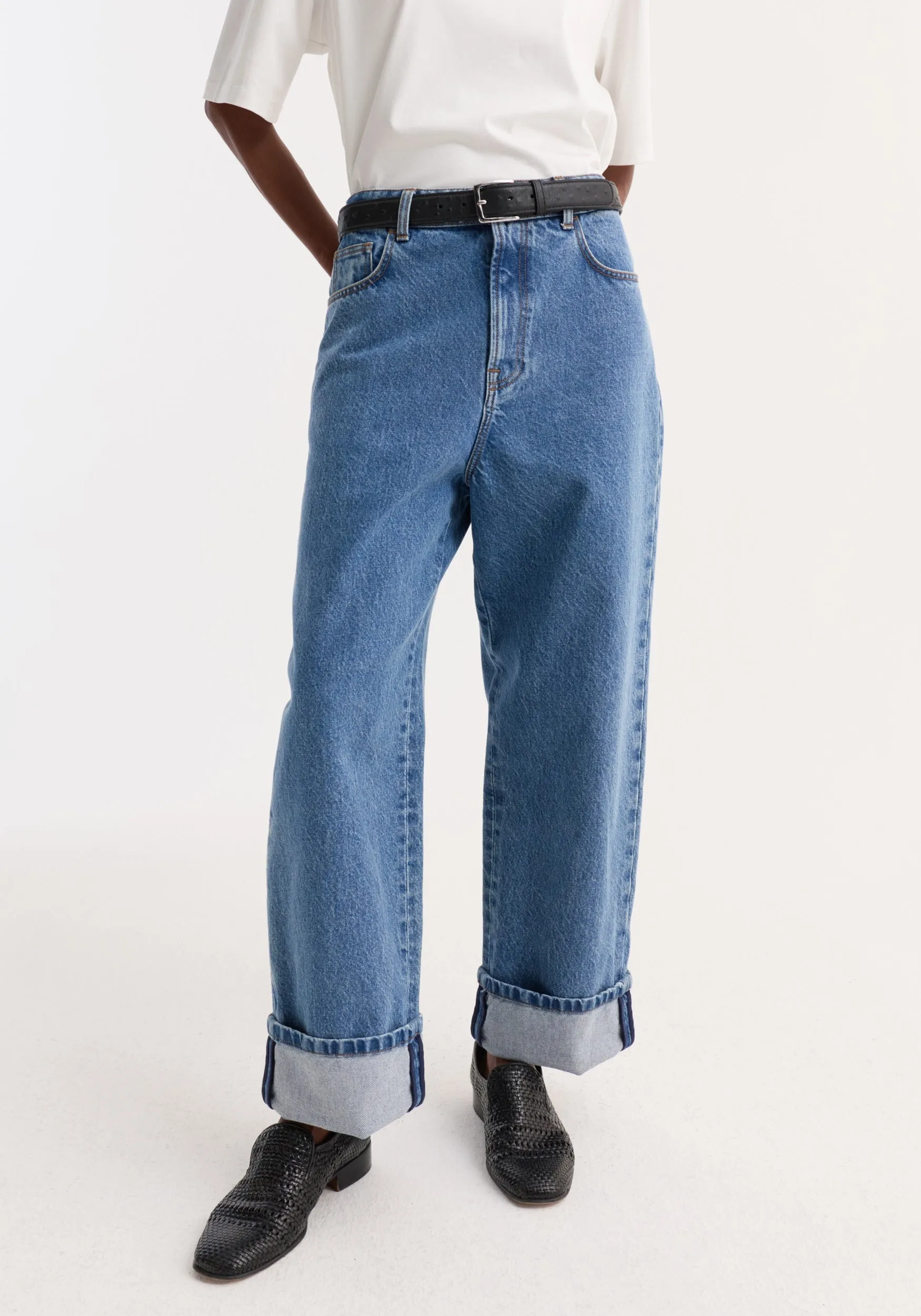 Turn-up baggy denim | heritage blue sold by Rohe product image thumbnail 2