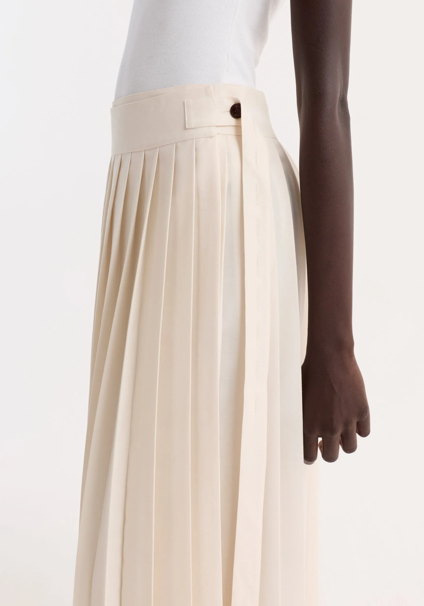 Plissé wrap skirt | cream sold by Rohe product image thumbnail 3