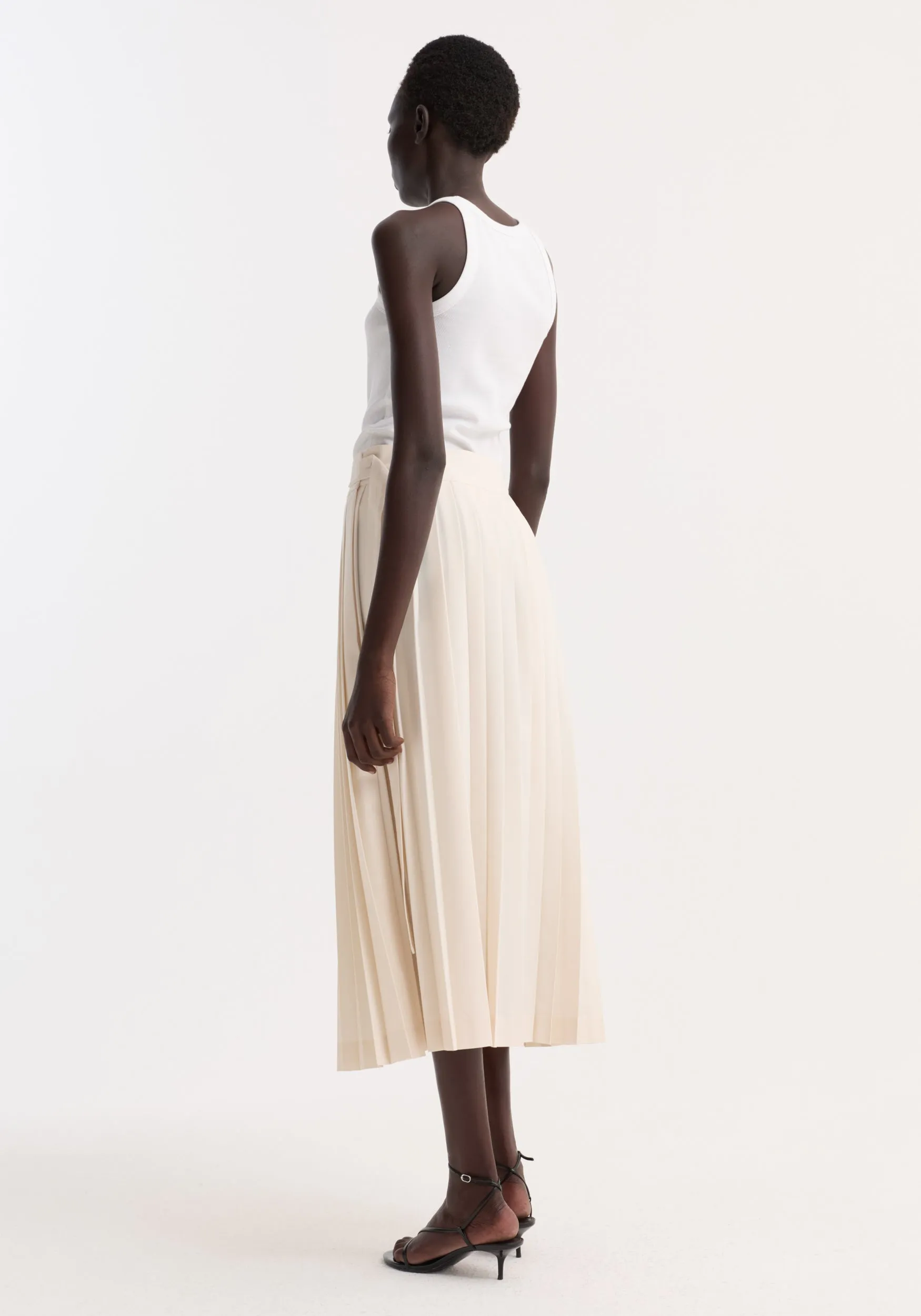 Plissé wrap skirt | cream sold by Rohe product image thumbnail 4