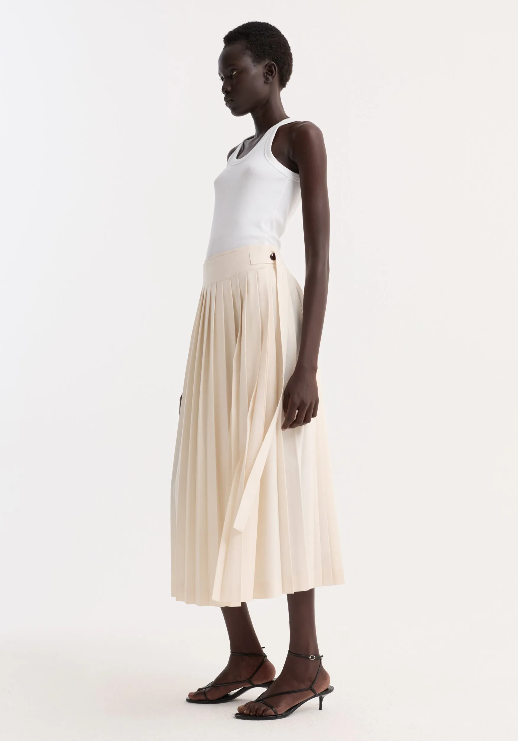 Plissé wrap skirt | cream sold by Rohe product image thumbnail 5