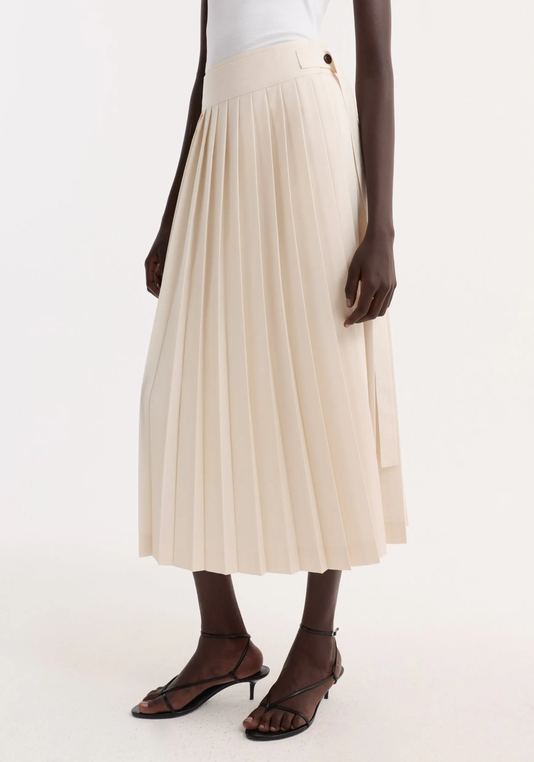 Plissé wrap skirt | cream sold by Rohe product image thumbnail 2