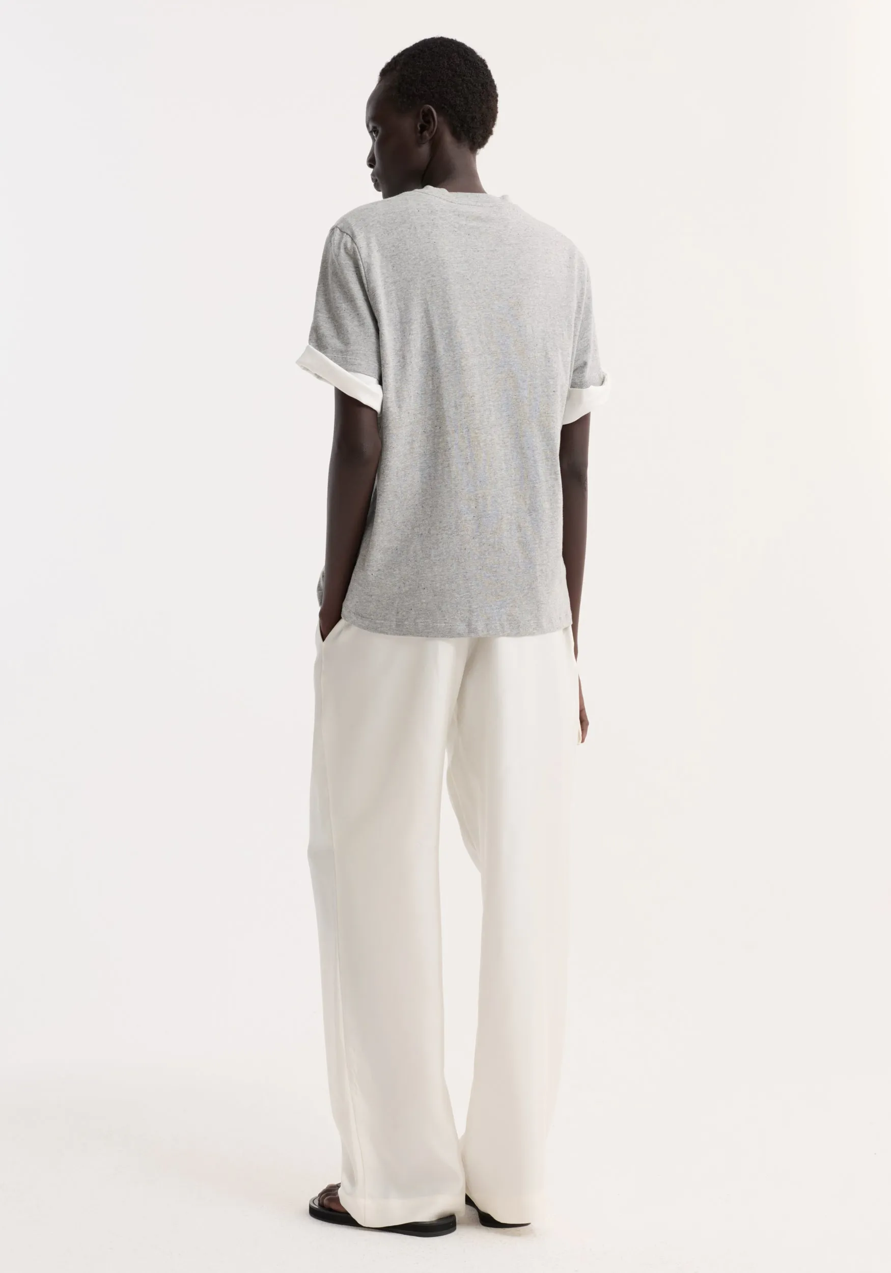Slub melange cotton t-shirt | light grey melange sold by Rohe product image thumbnail 4