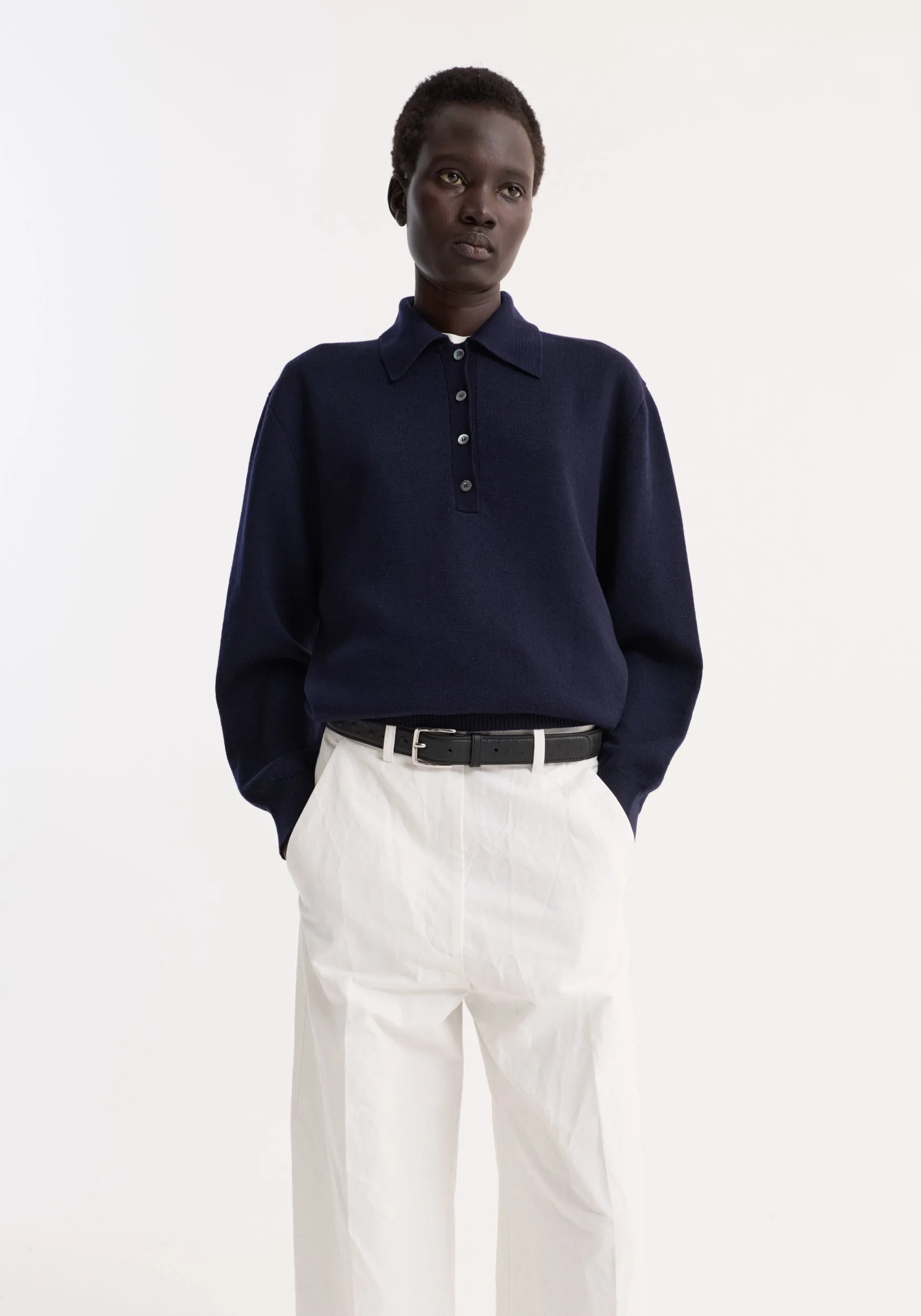 Merino wool polo | navy sold by Rohe product image thumbnail 2
