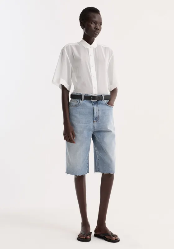 Embroidered muslin shirt | optic white made by Rohe