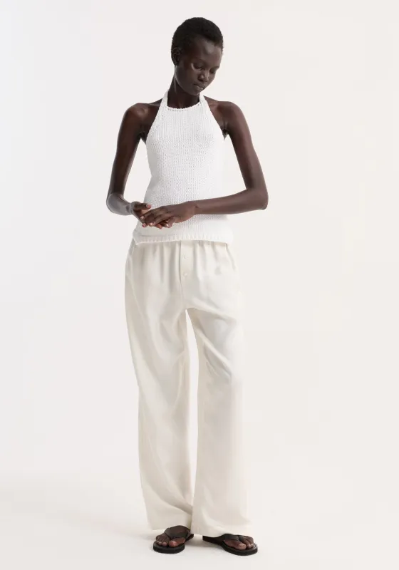 Chunky knit halter top | optic white made by Rohe