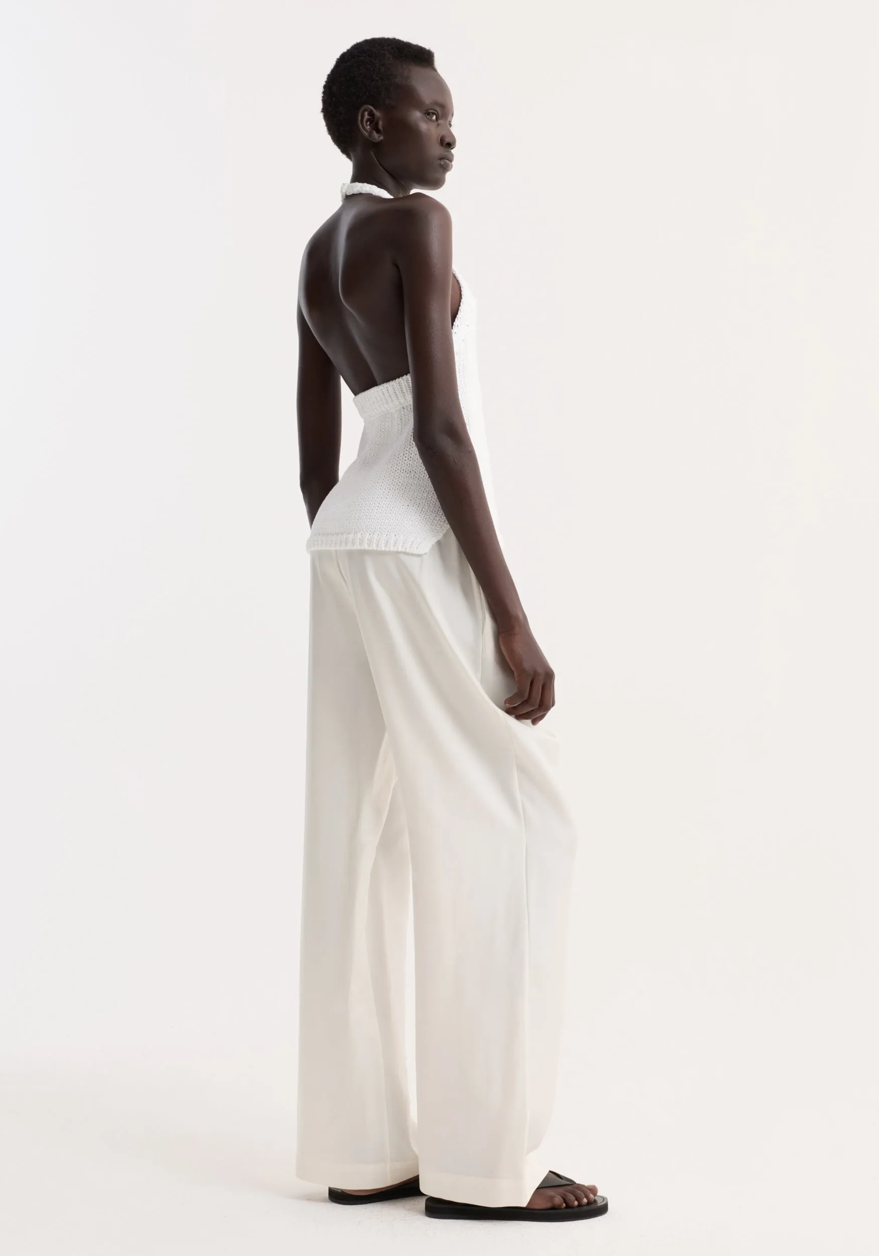 Chunky knit halter top | optic white sold by Rohe product image thumbnail 4