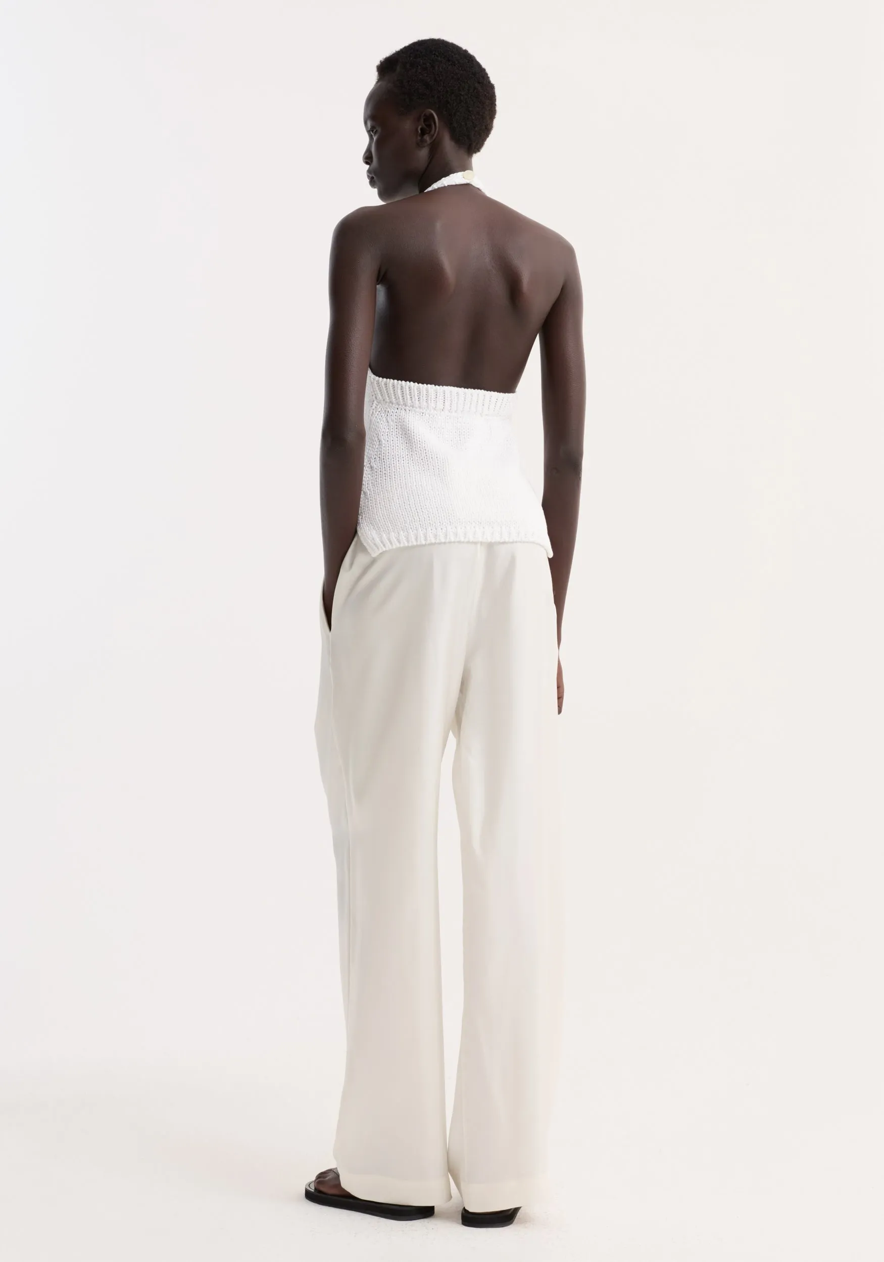Chunky knit halter top | optic white sold by Rohe product image thumbnail 5