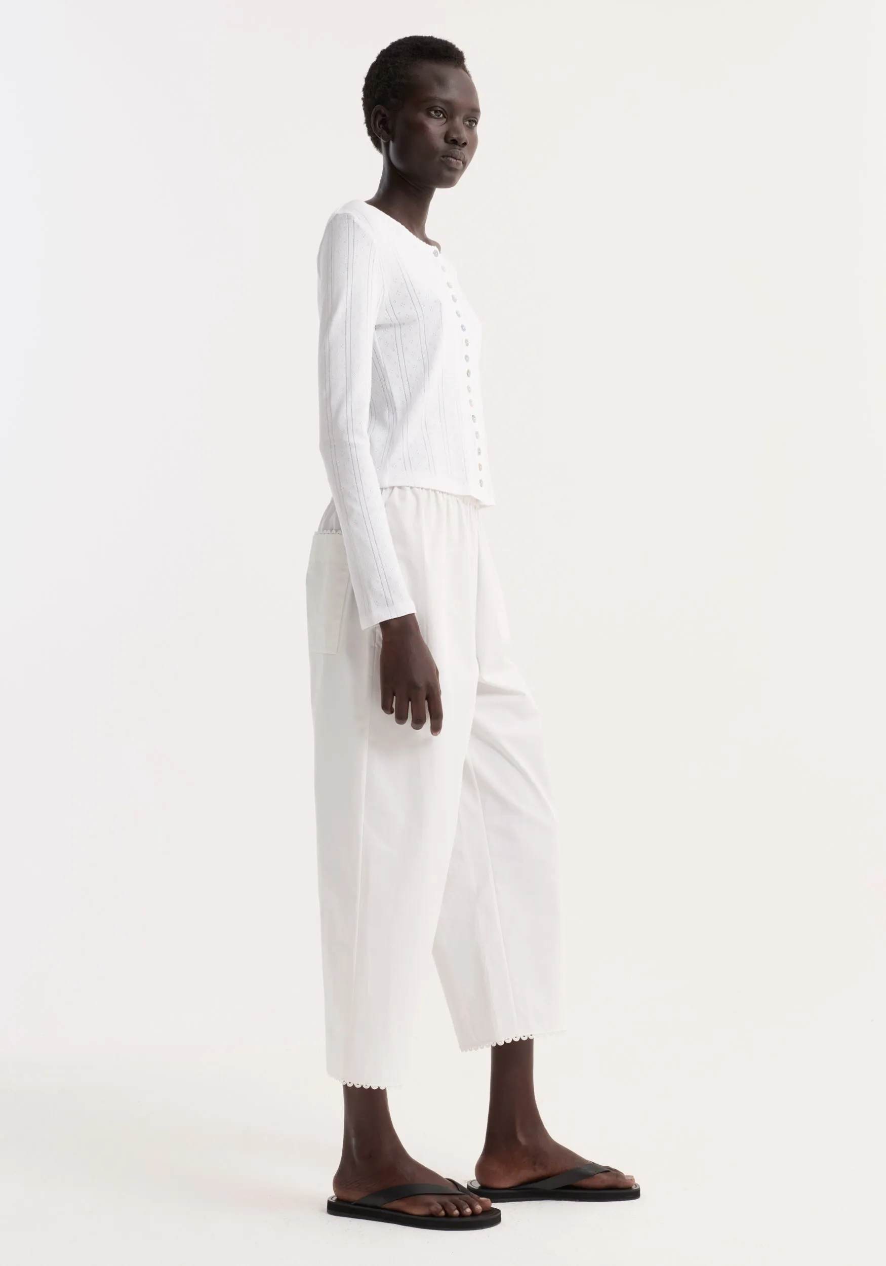 Pointelle cardigan | off white sold by Rohe product image thumbnail 5