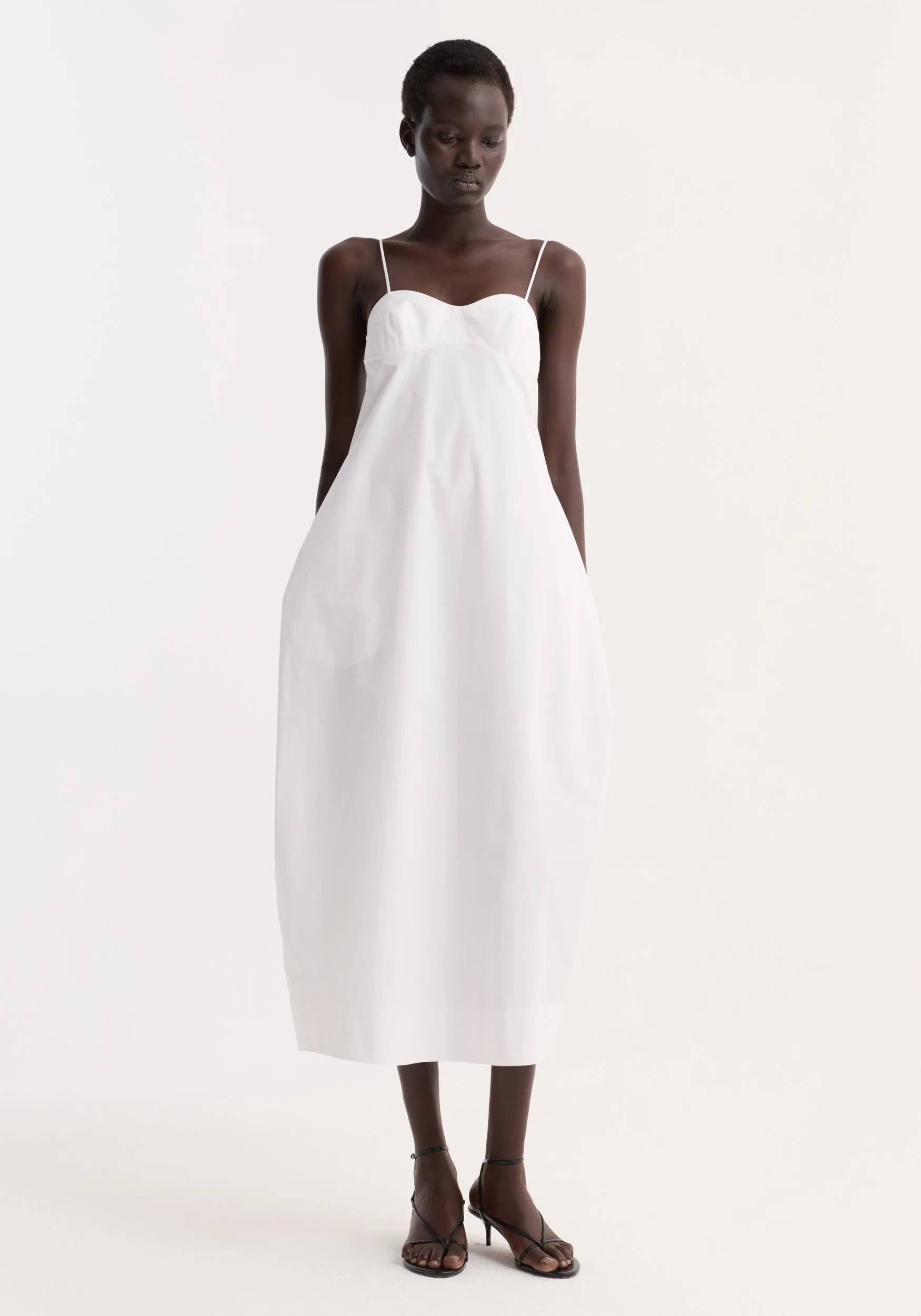 Bustier volume dress | optic white sold by Rohe