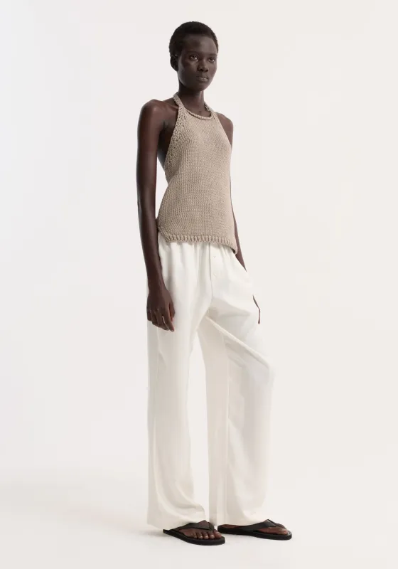 Chunky knit halter top | stone made by Rohe