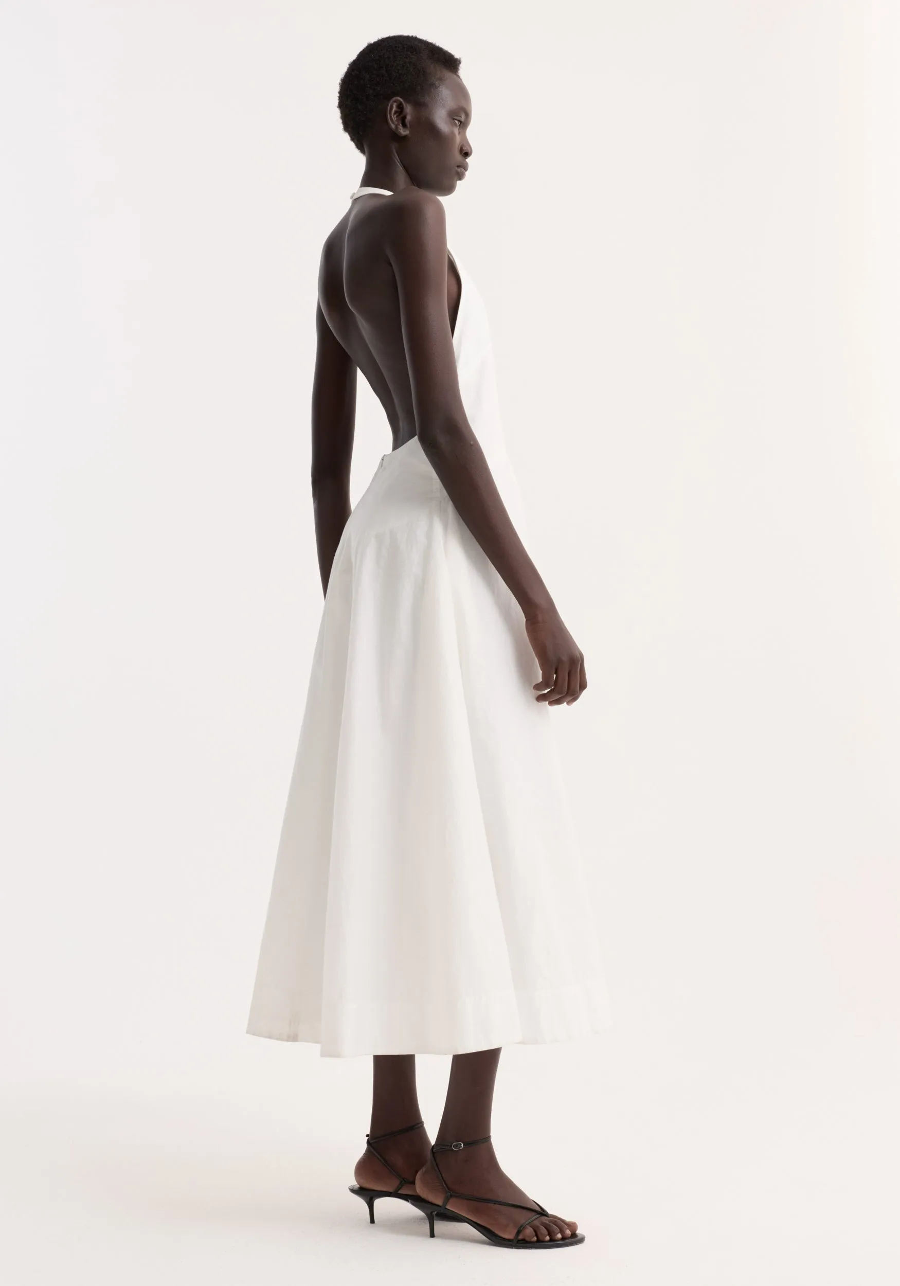 Halter textured cotton dress | off white sold by Rohe product image thumbnail 4
