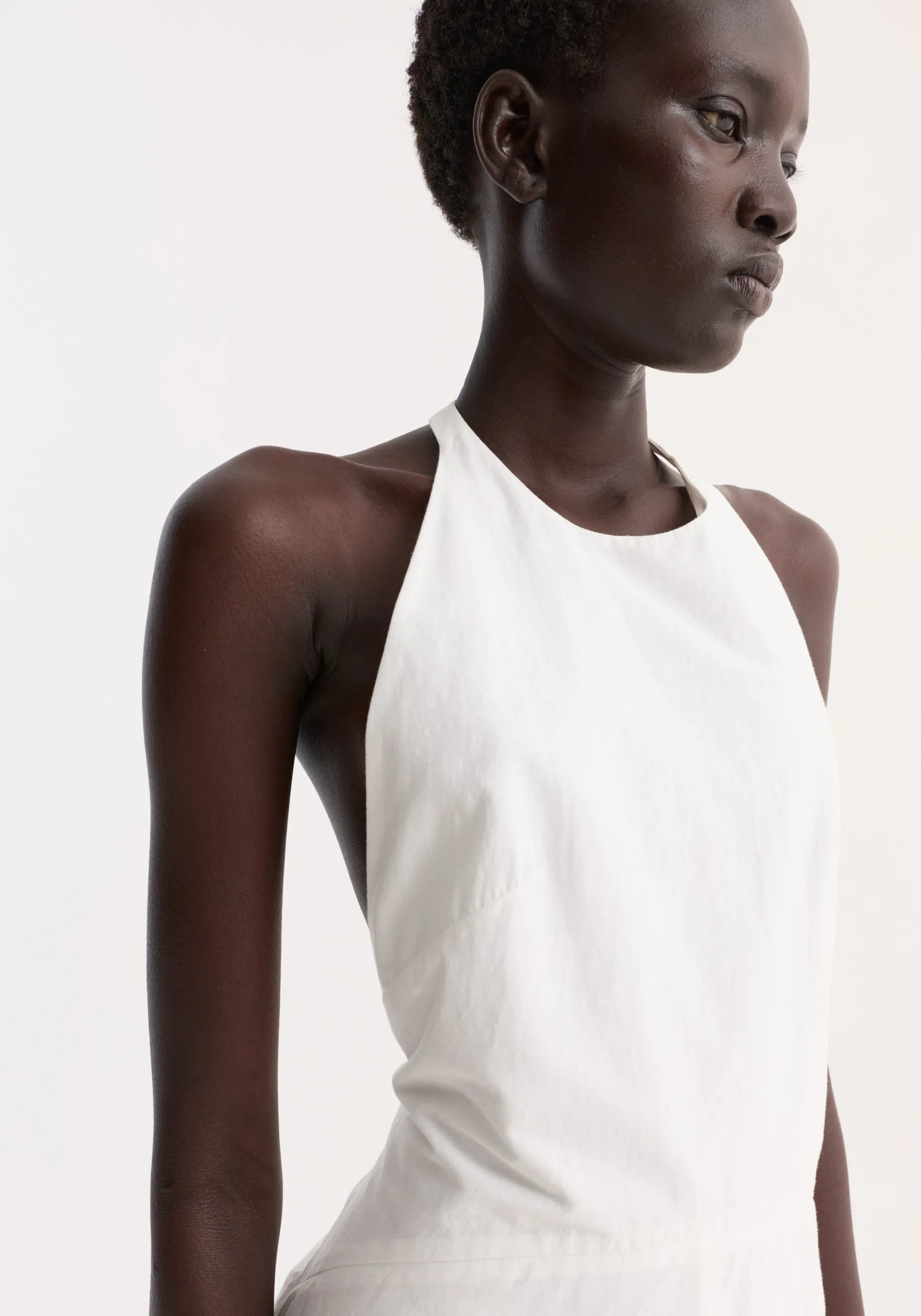 Halter textured cotton dress | off white sold by Rohe product image thumbnail 3